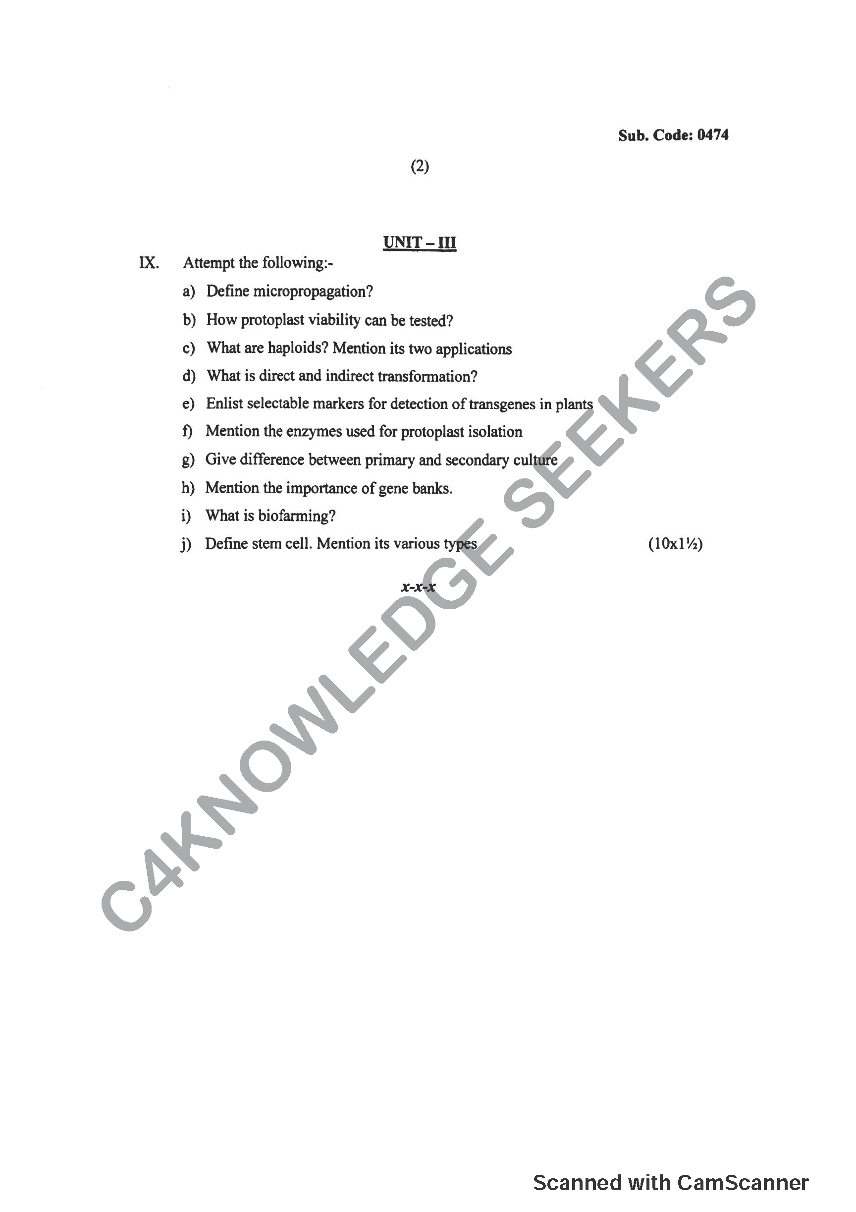 Question Paper 2019