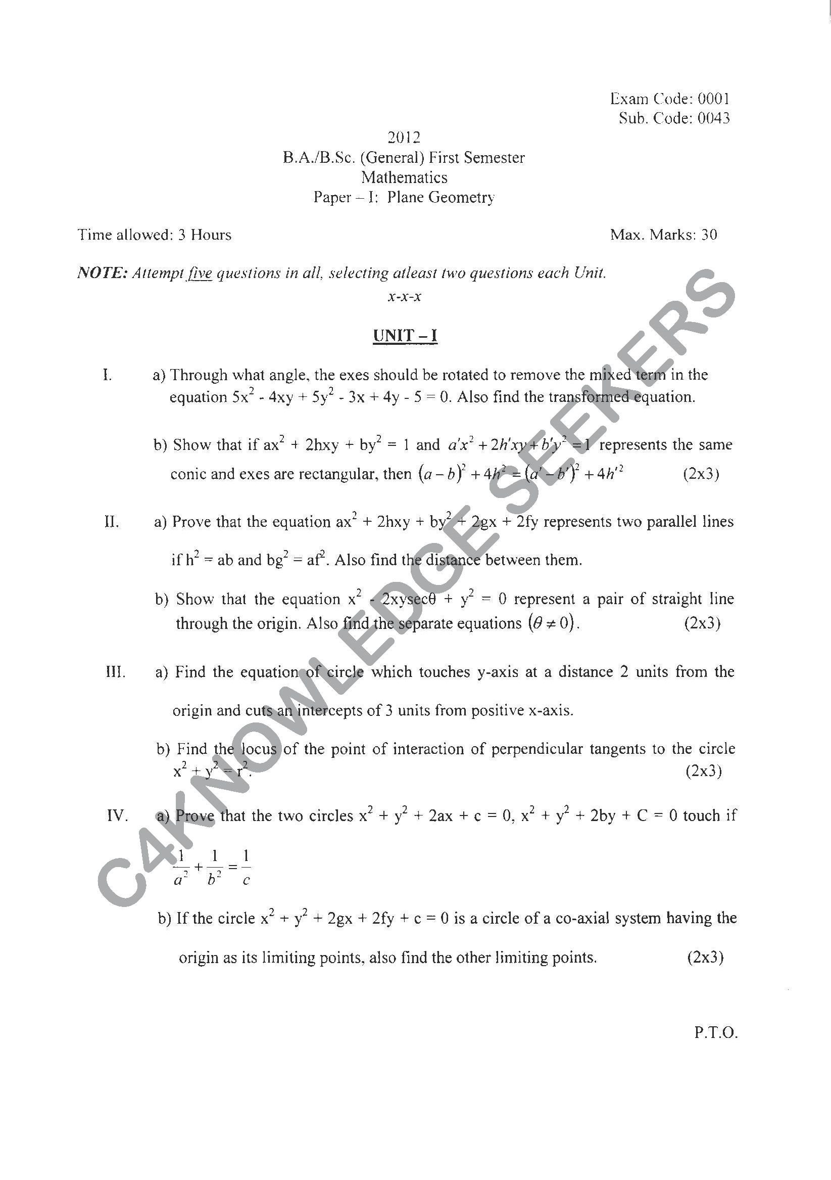 Question Paper 2021