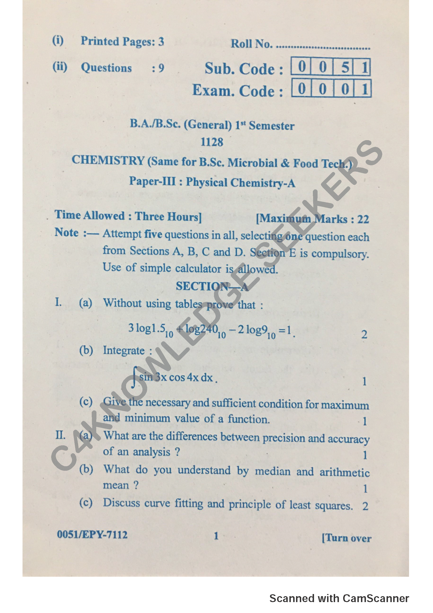 Question Paper 2018