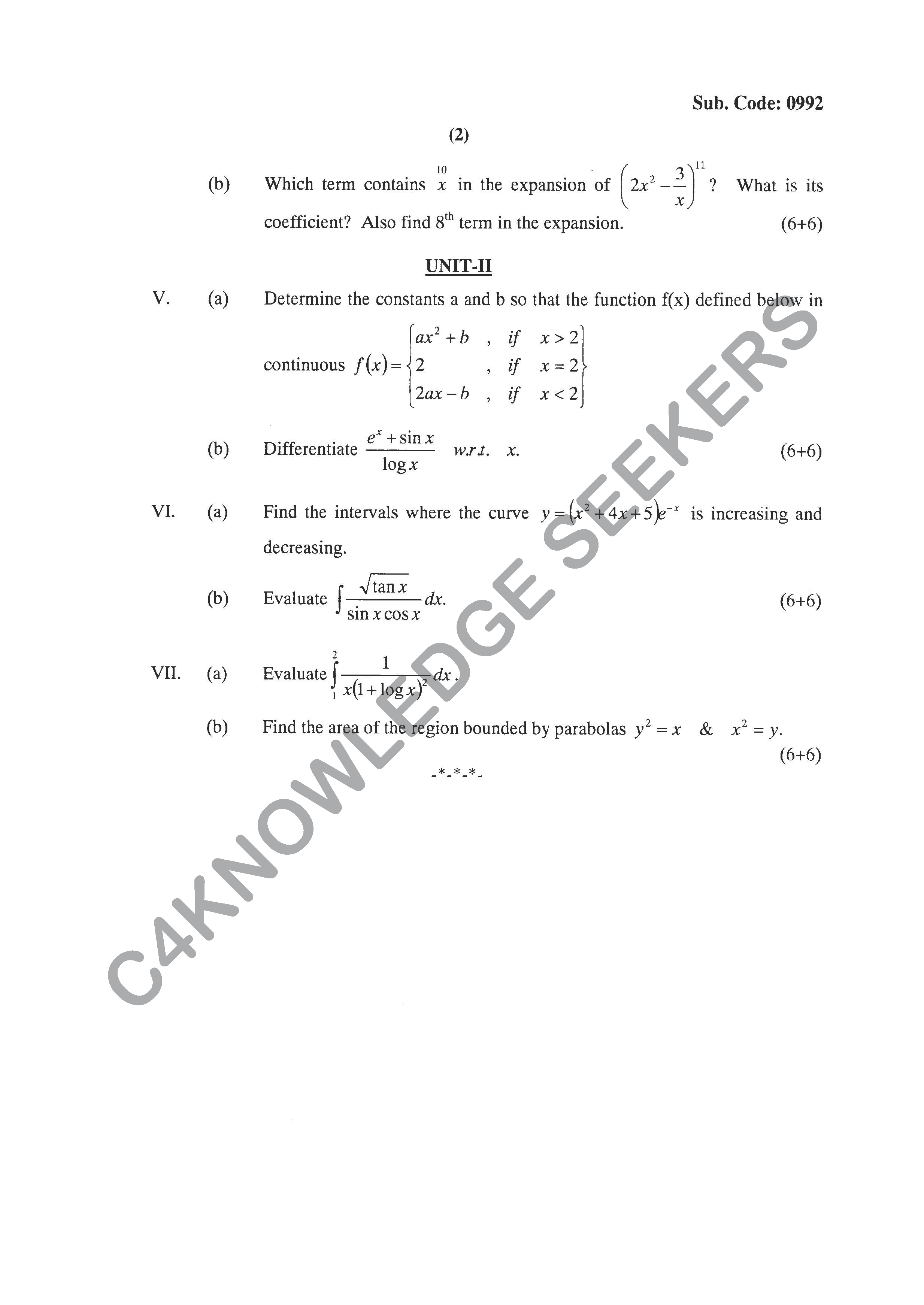 Question Paper 2020