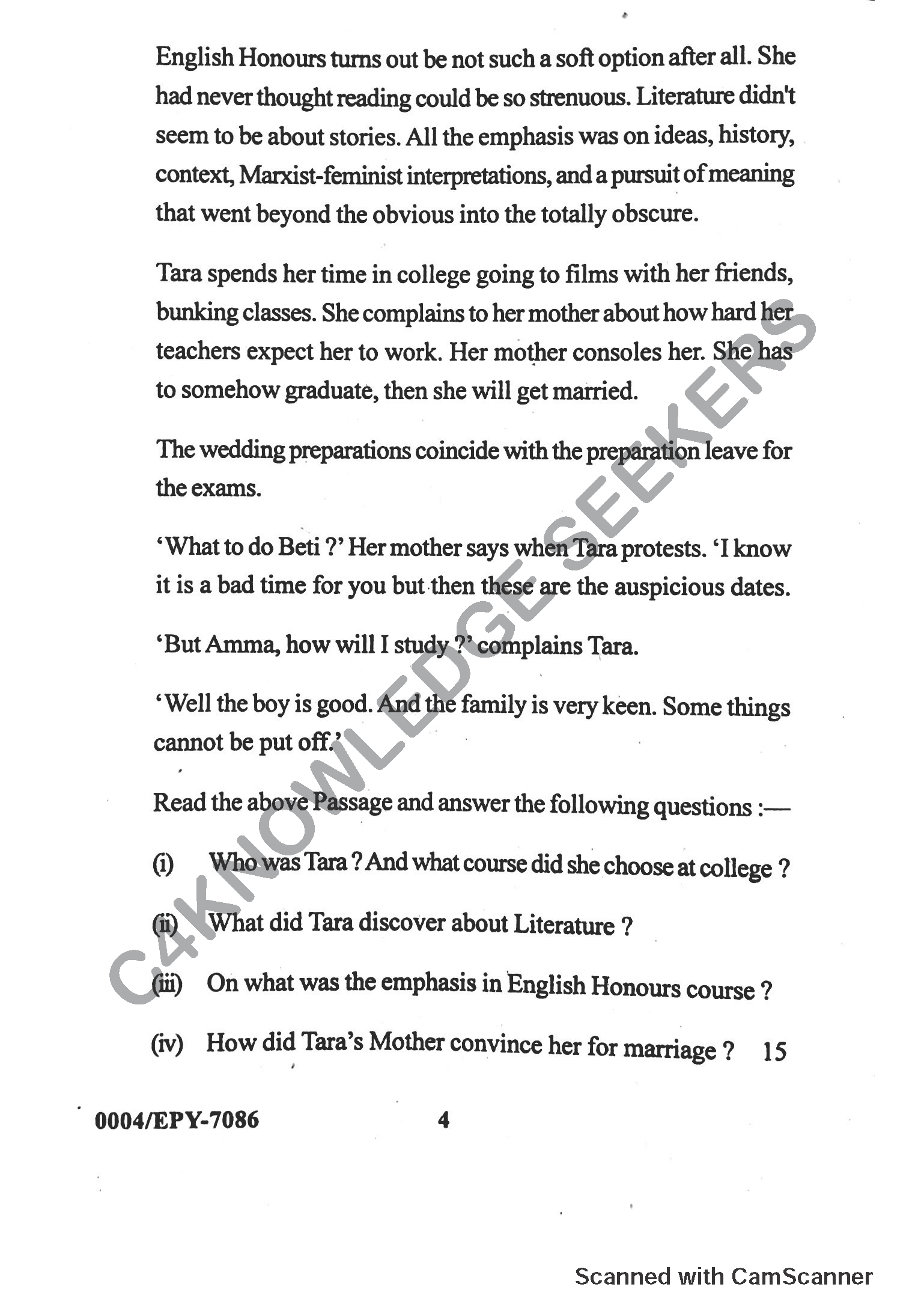 Question Paper 2018