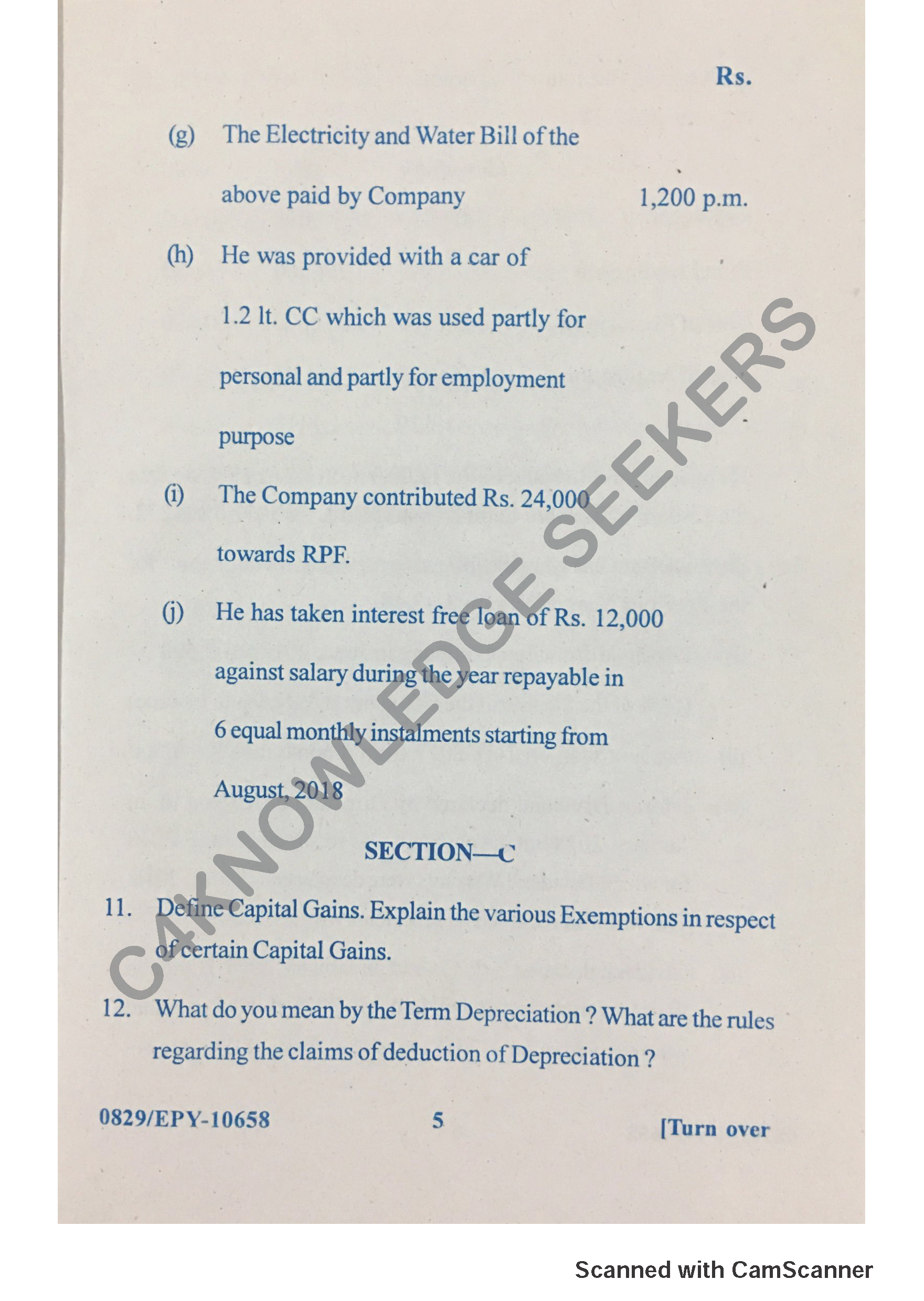 Question Paper 2018