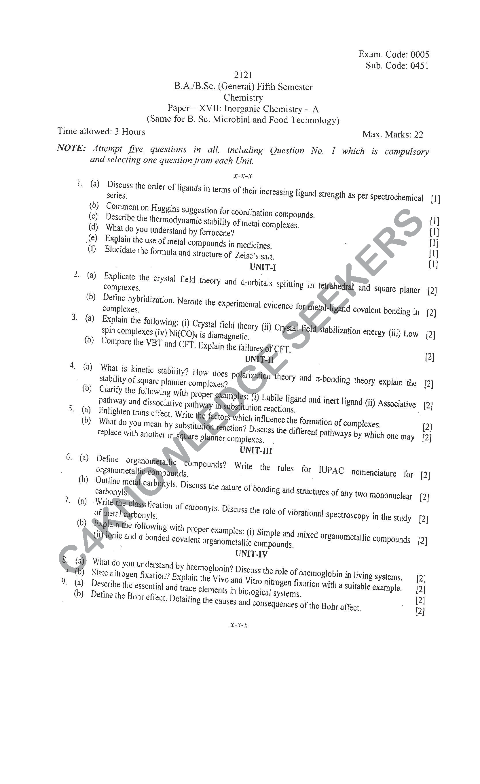 Question Paper 2021