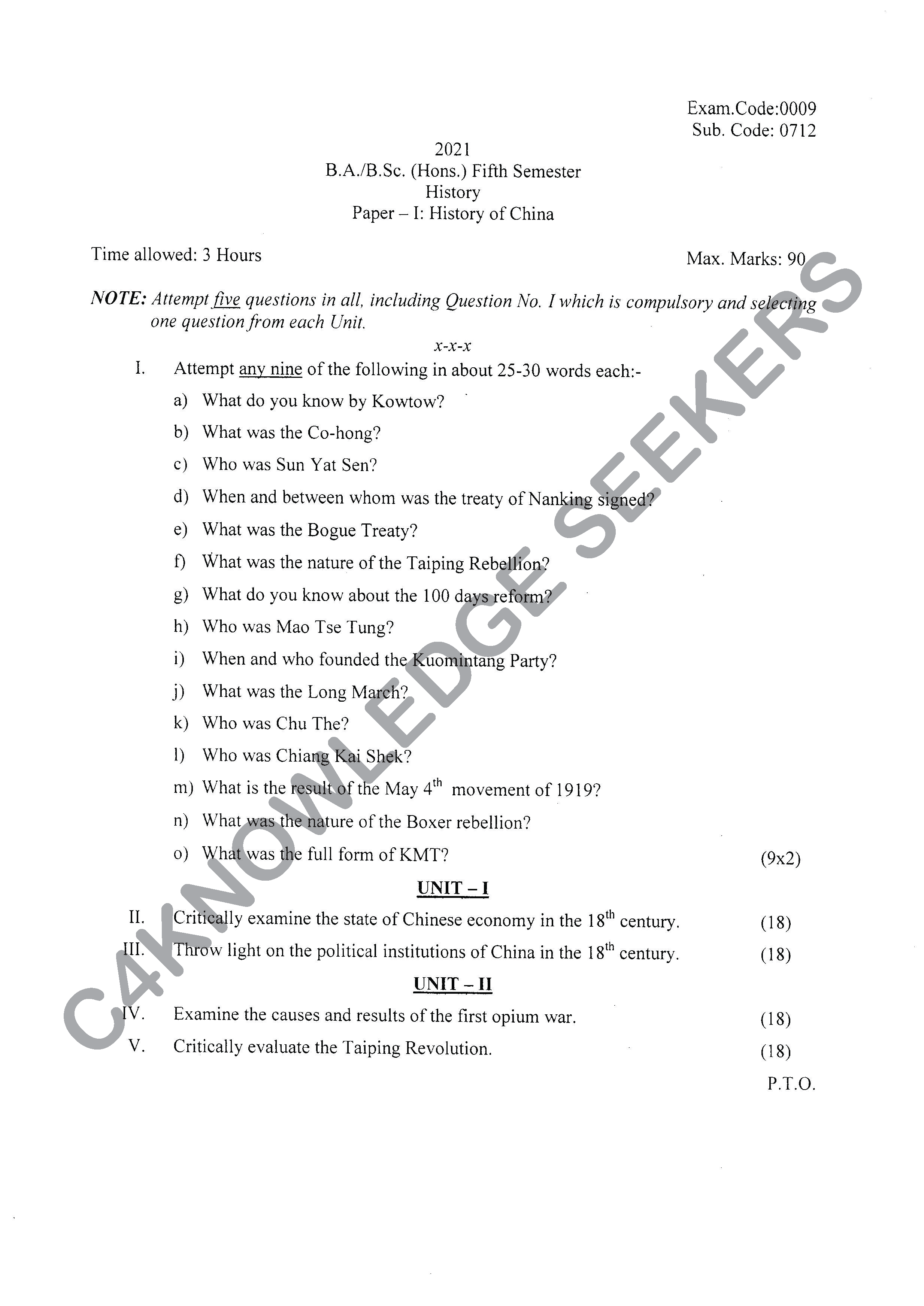 Question Paper 2020