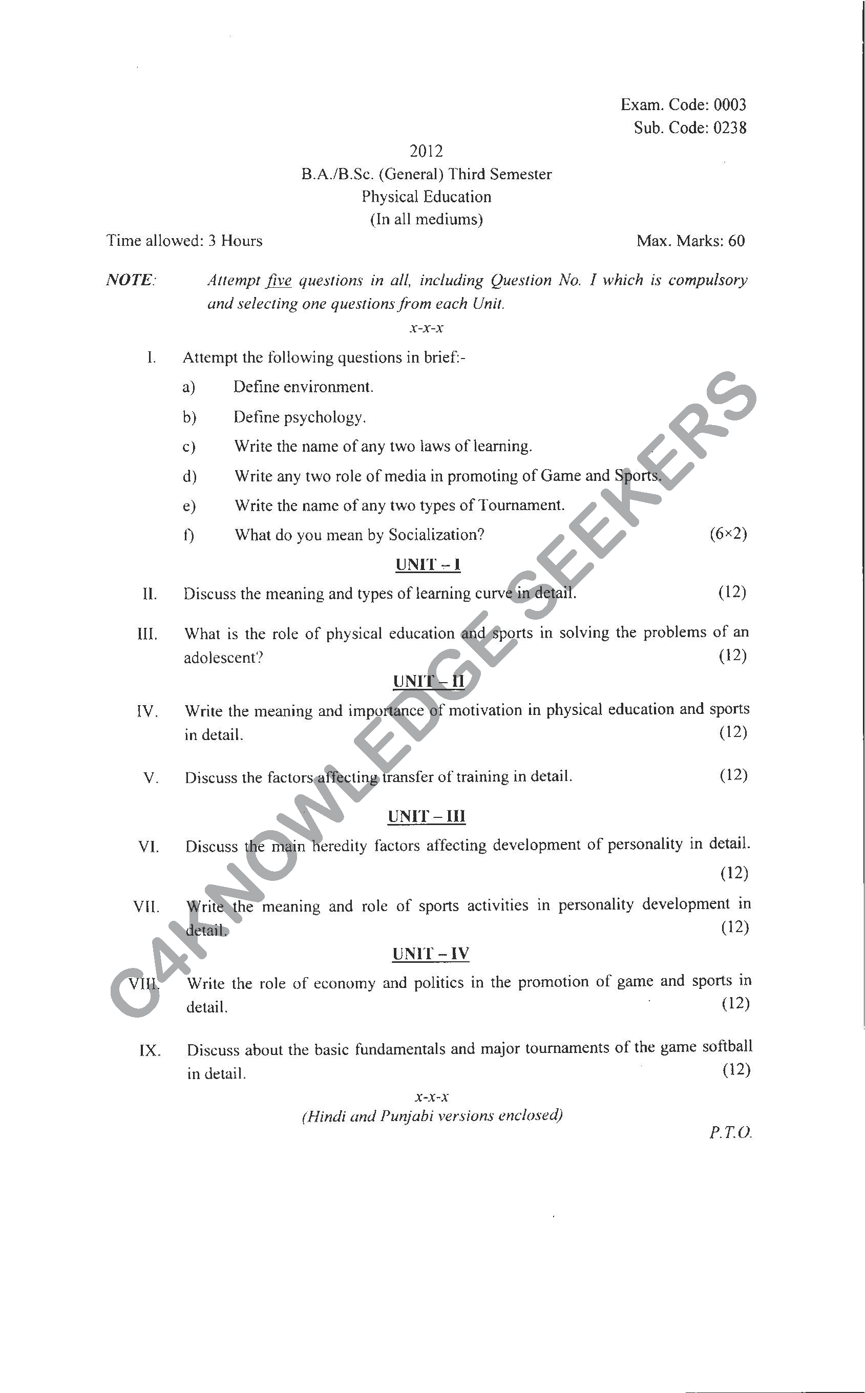 Question Paper 2021