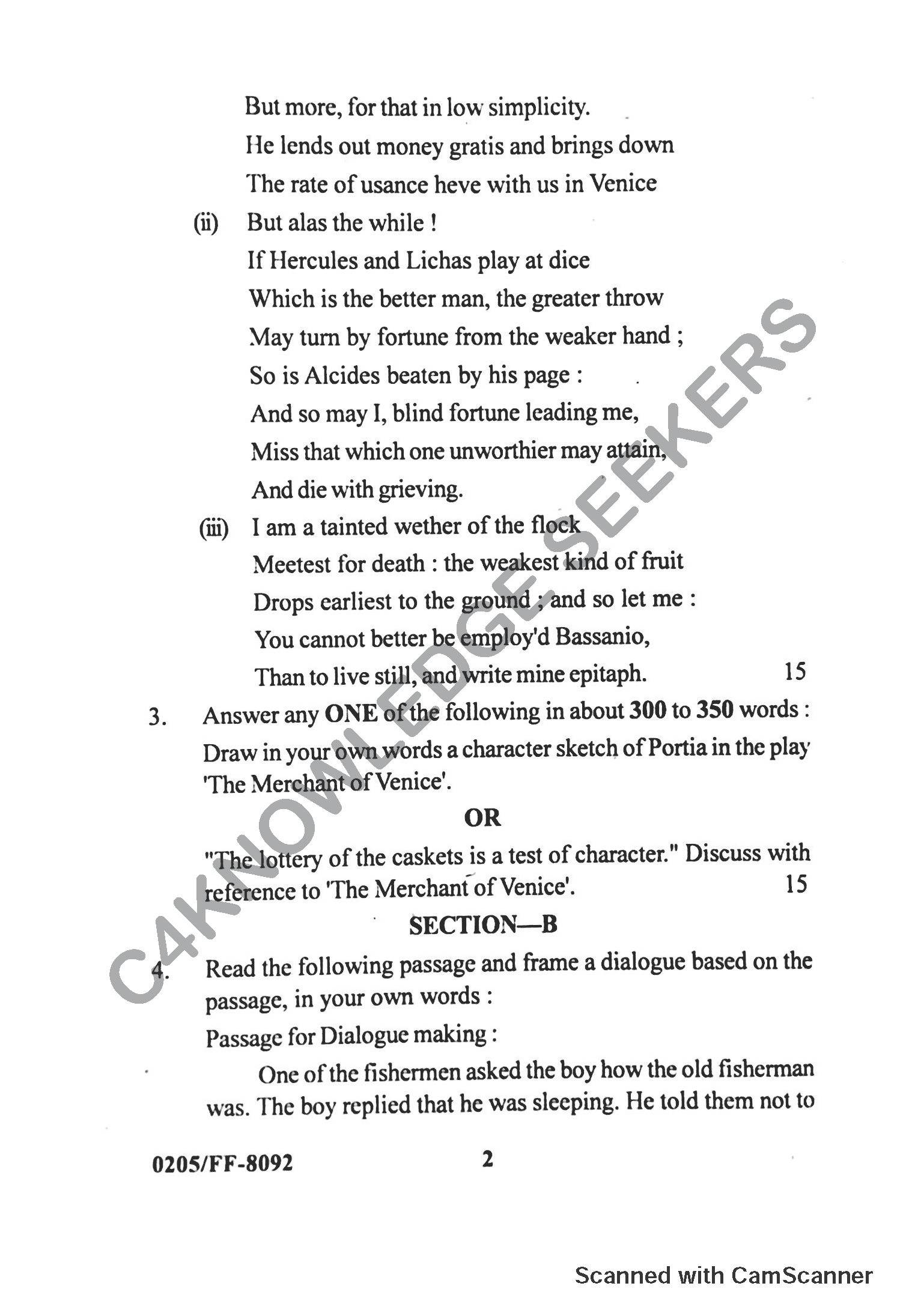 Question Paper 2019