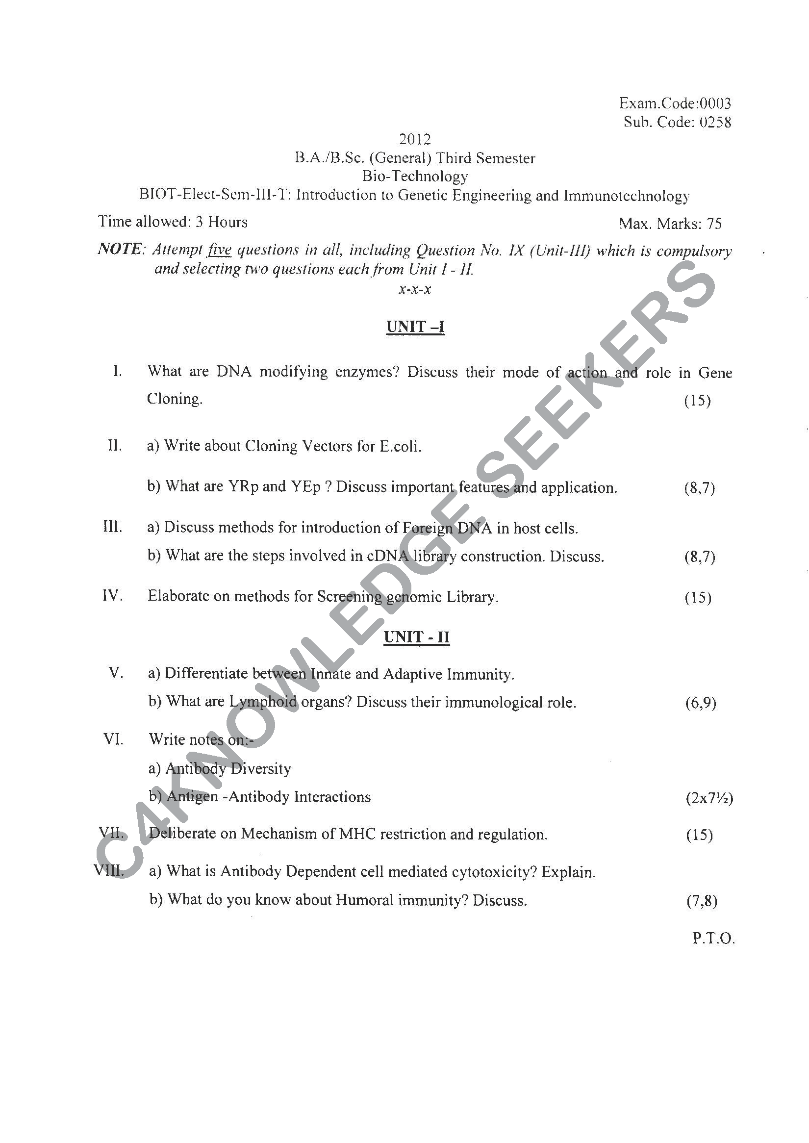 Question Paper 2021