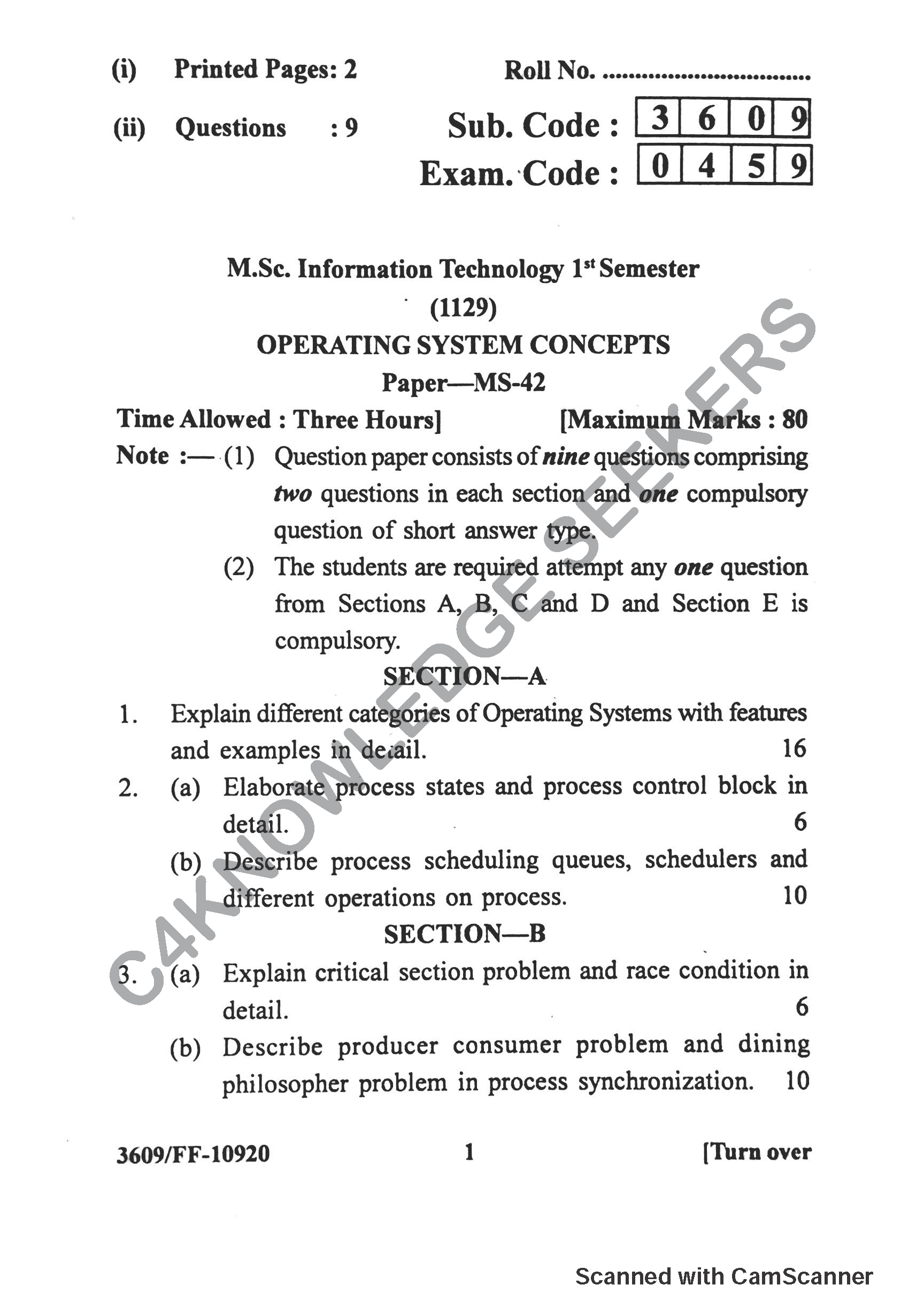 Question Paper 2019