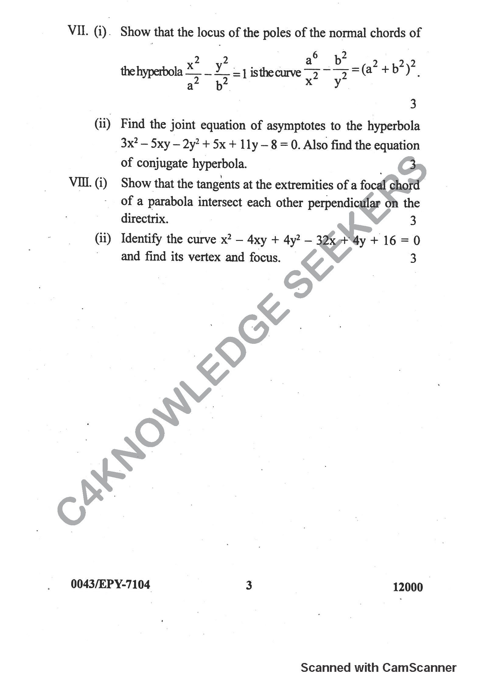 Question Paper 2018