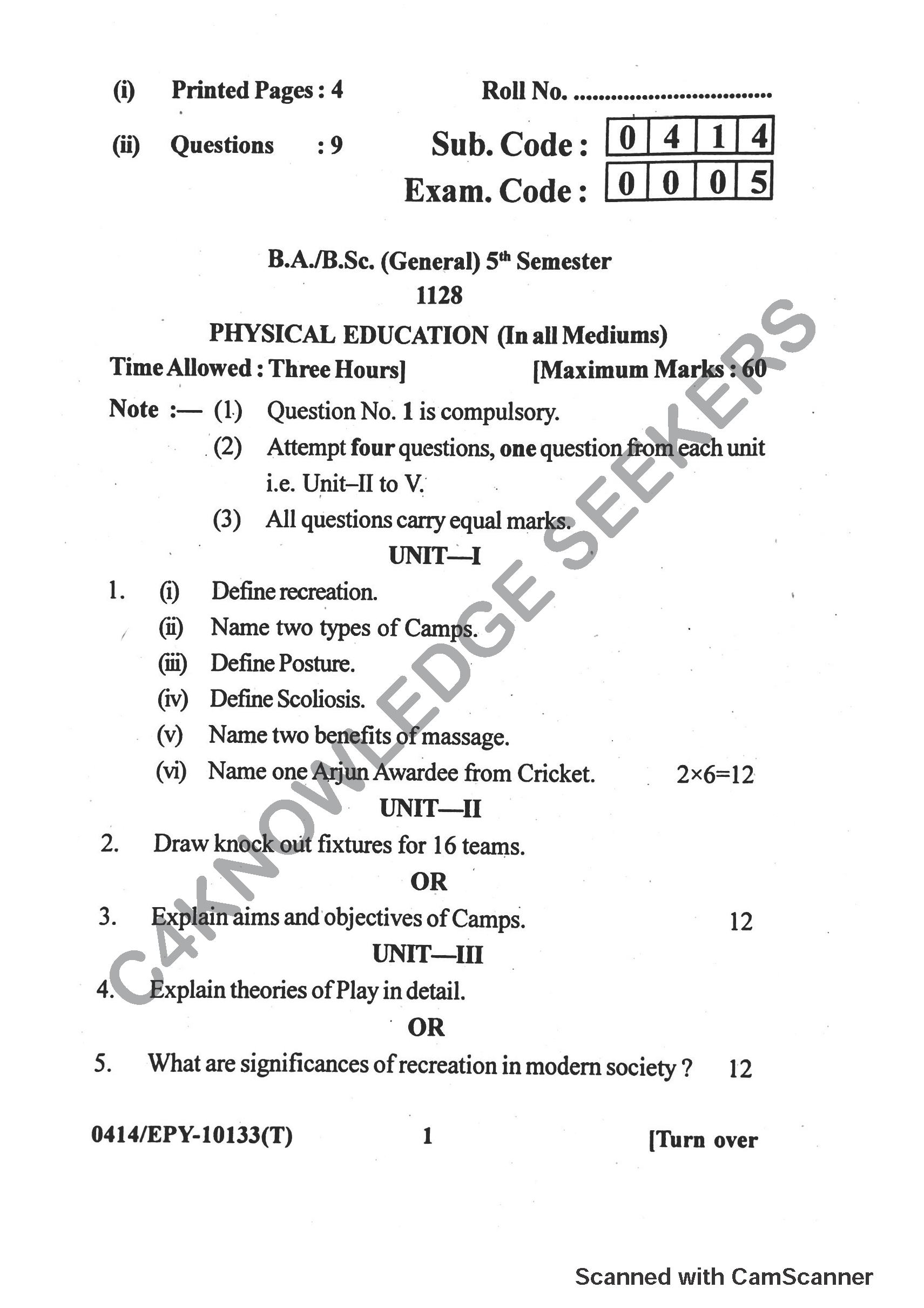 Question Paper 2018
