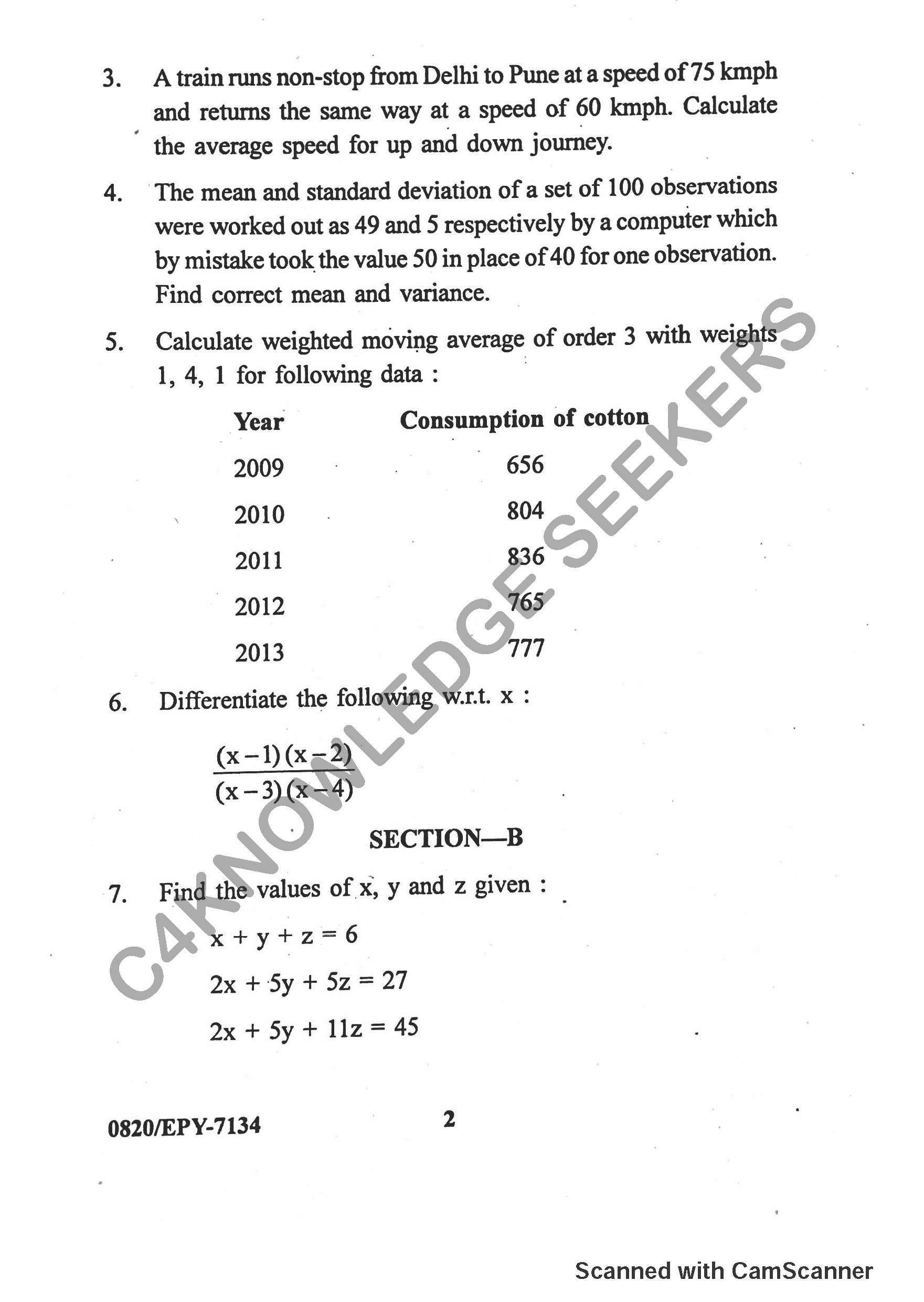 Question Paper 2018