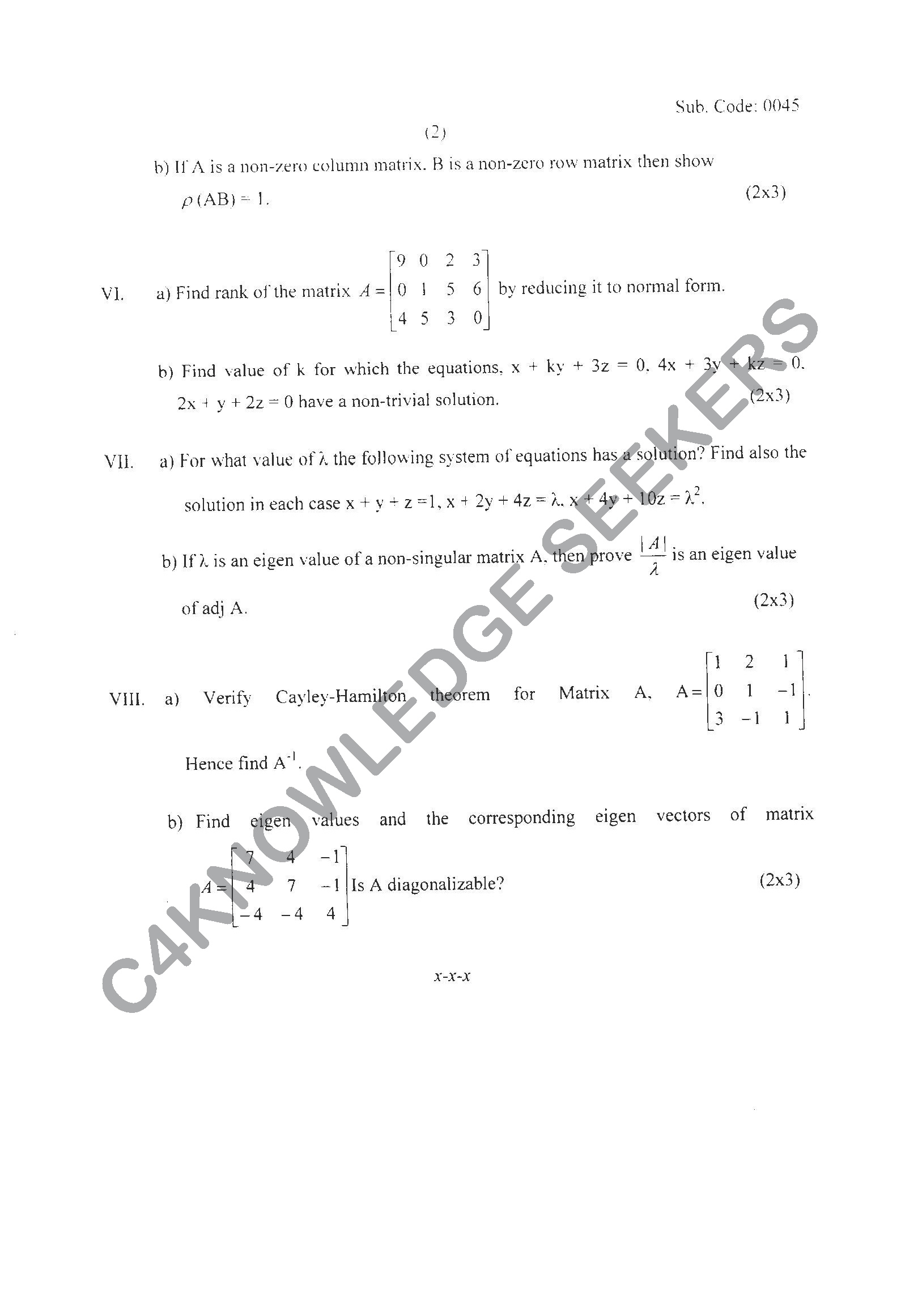 Question Paper 2021