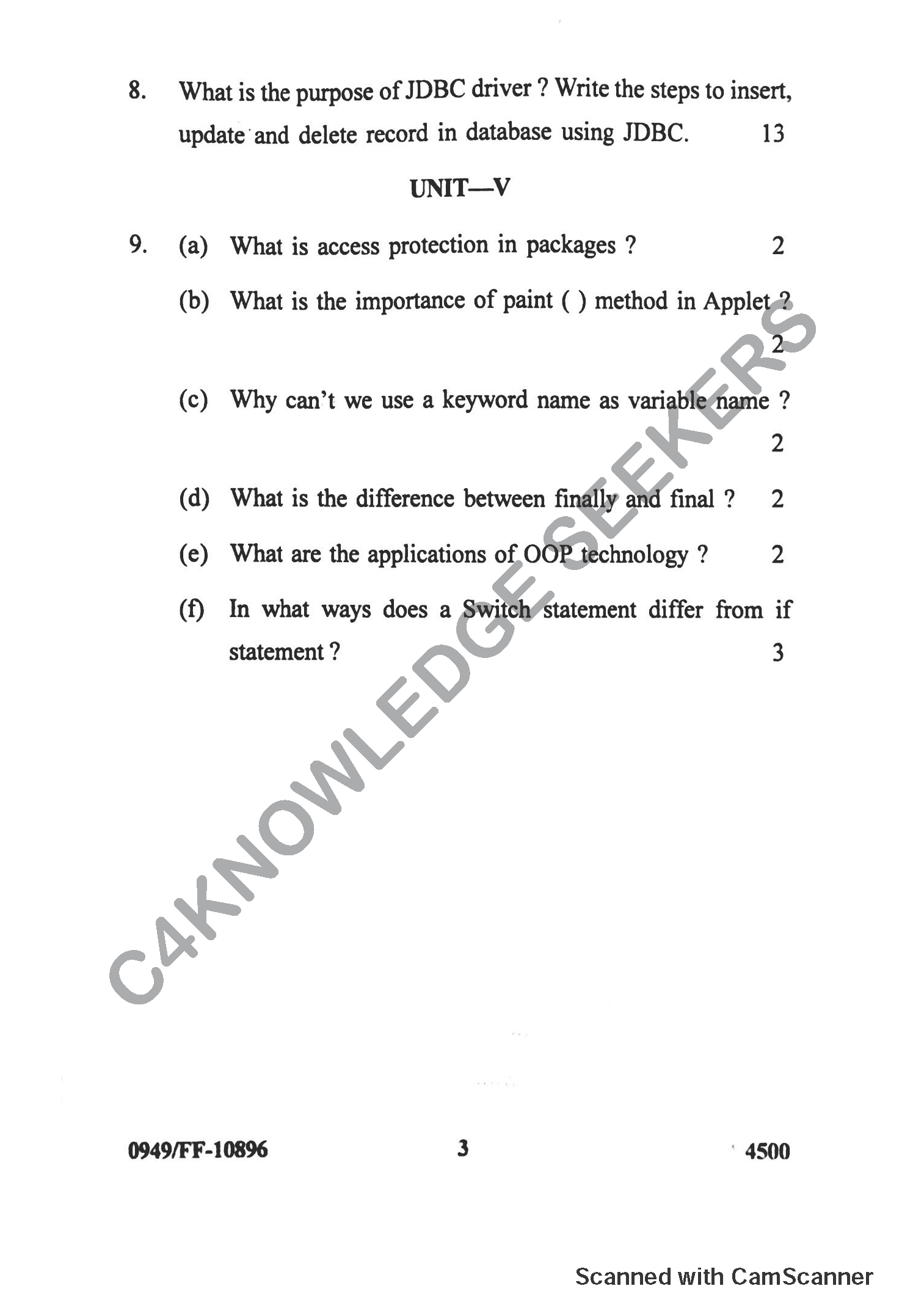 Question Paper 2019