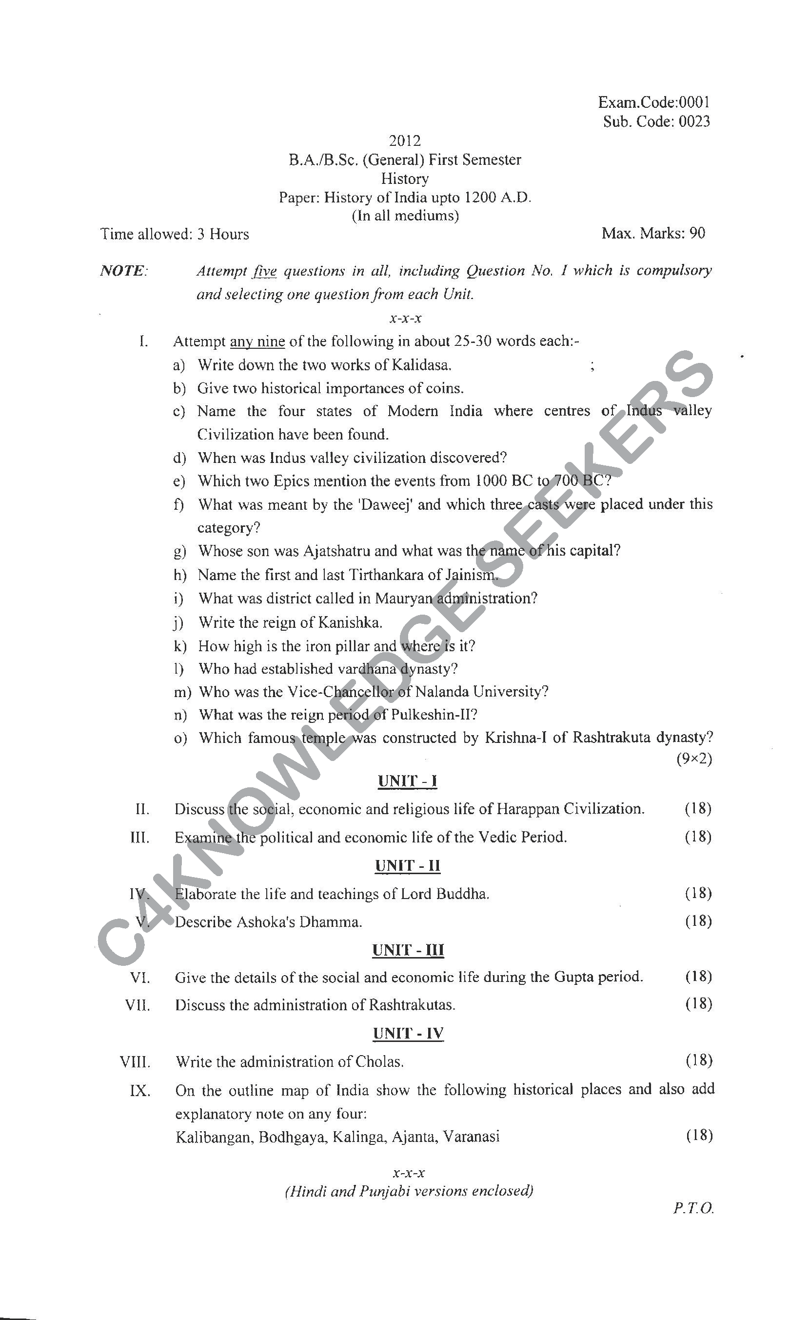 Question Paper 2021