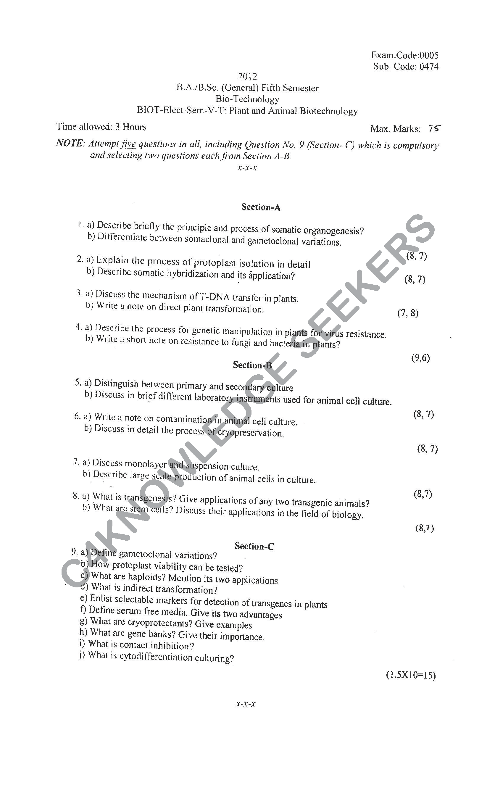 Question Paper 2021