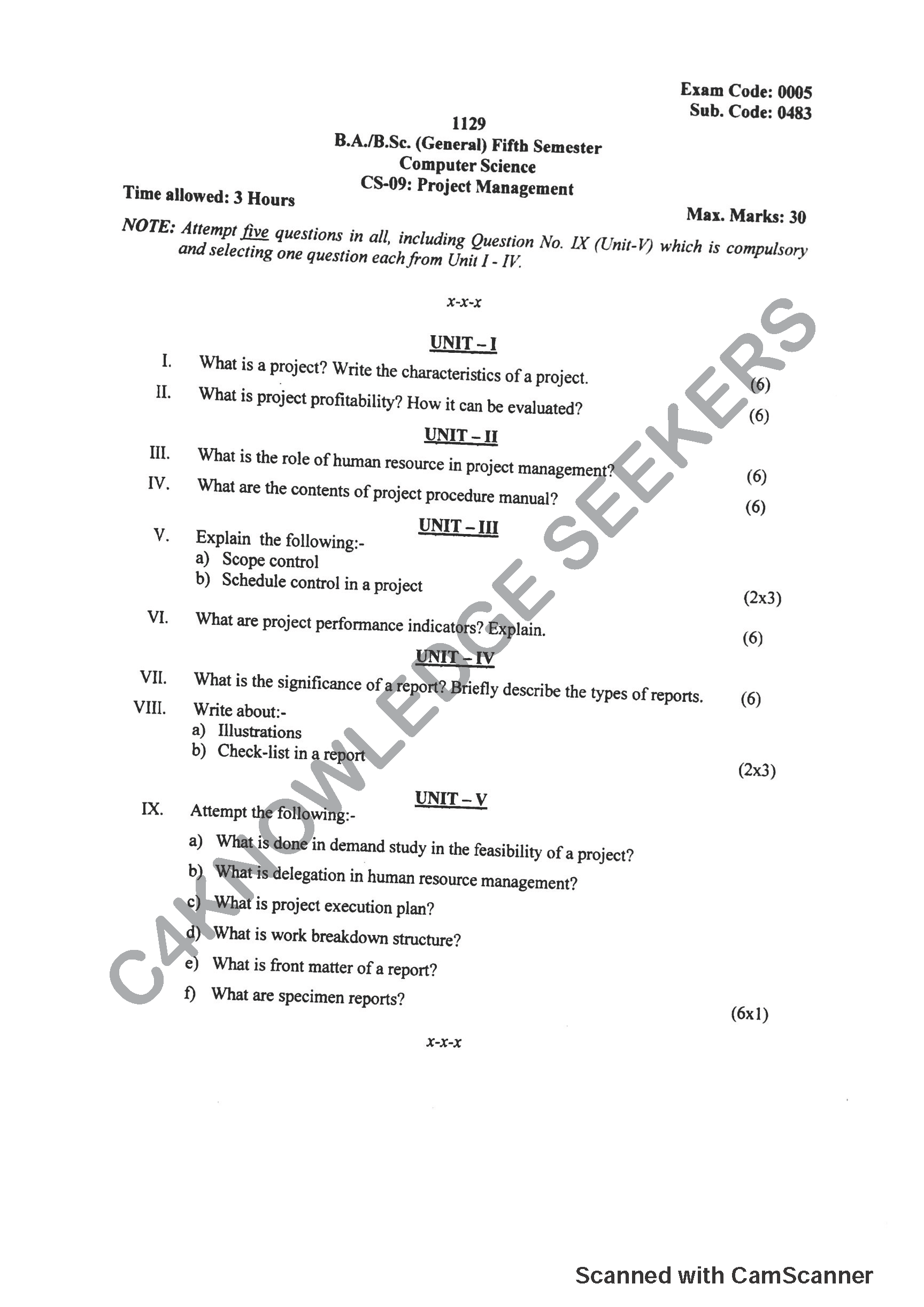 Question Paper 2019