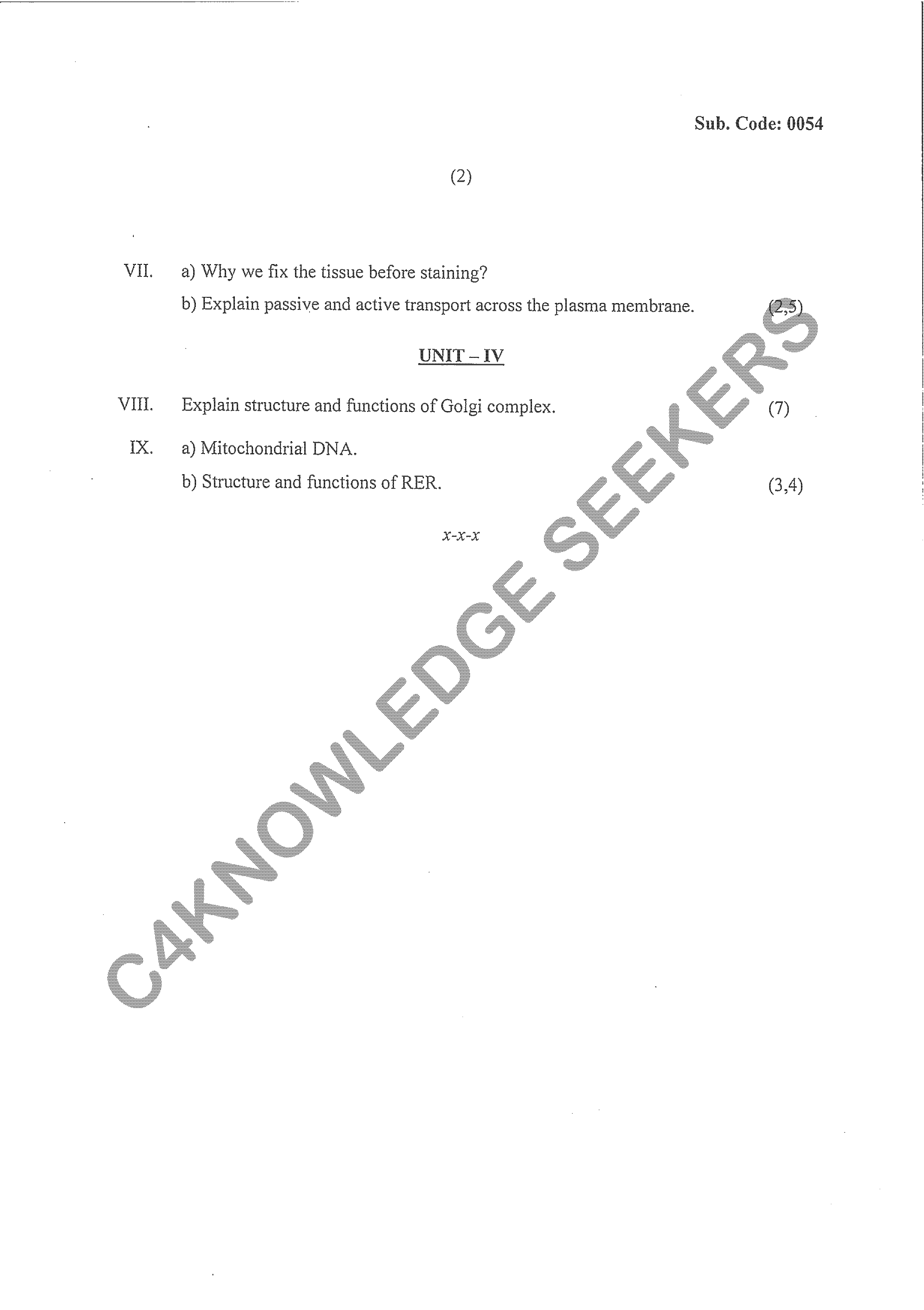 Question Paper 2020