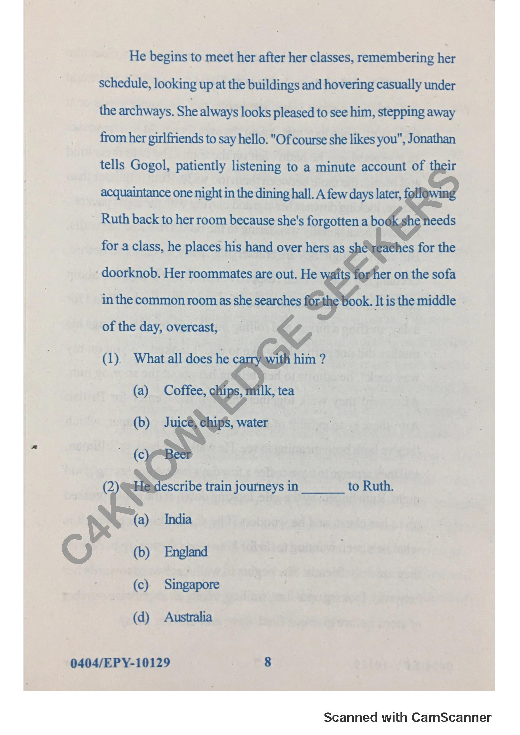 Question Paper 2018