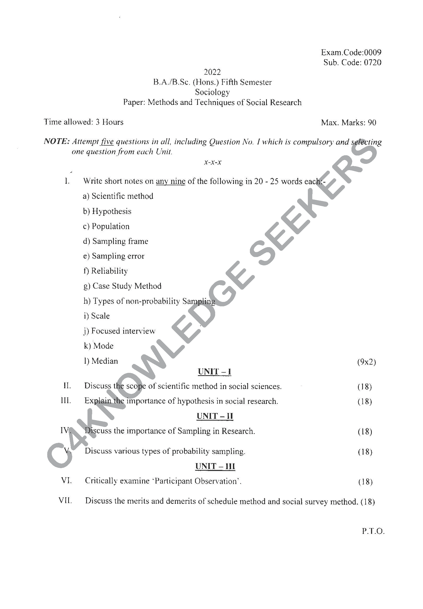 Question Paper 2021