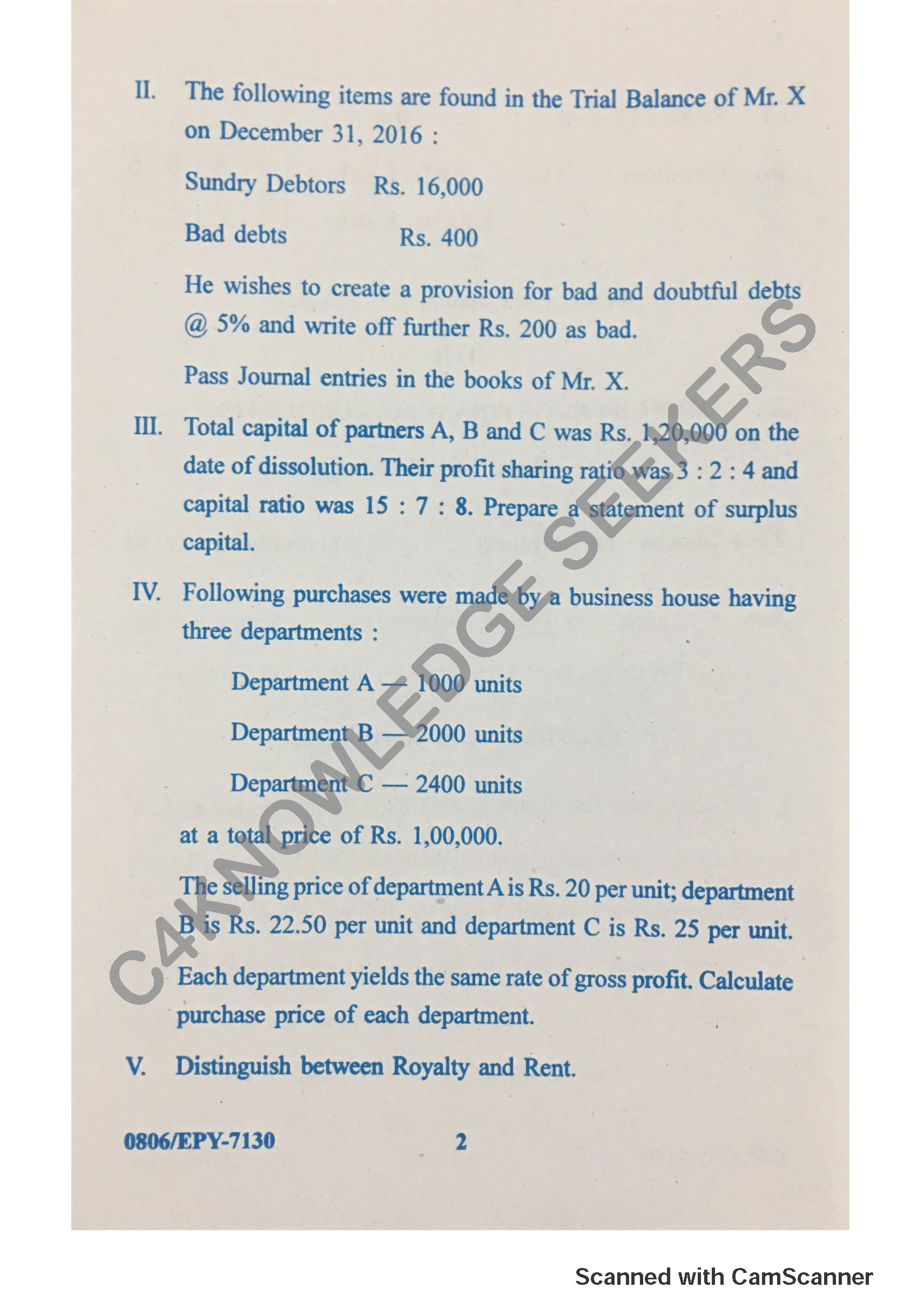 Question Paper 2018