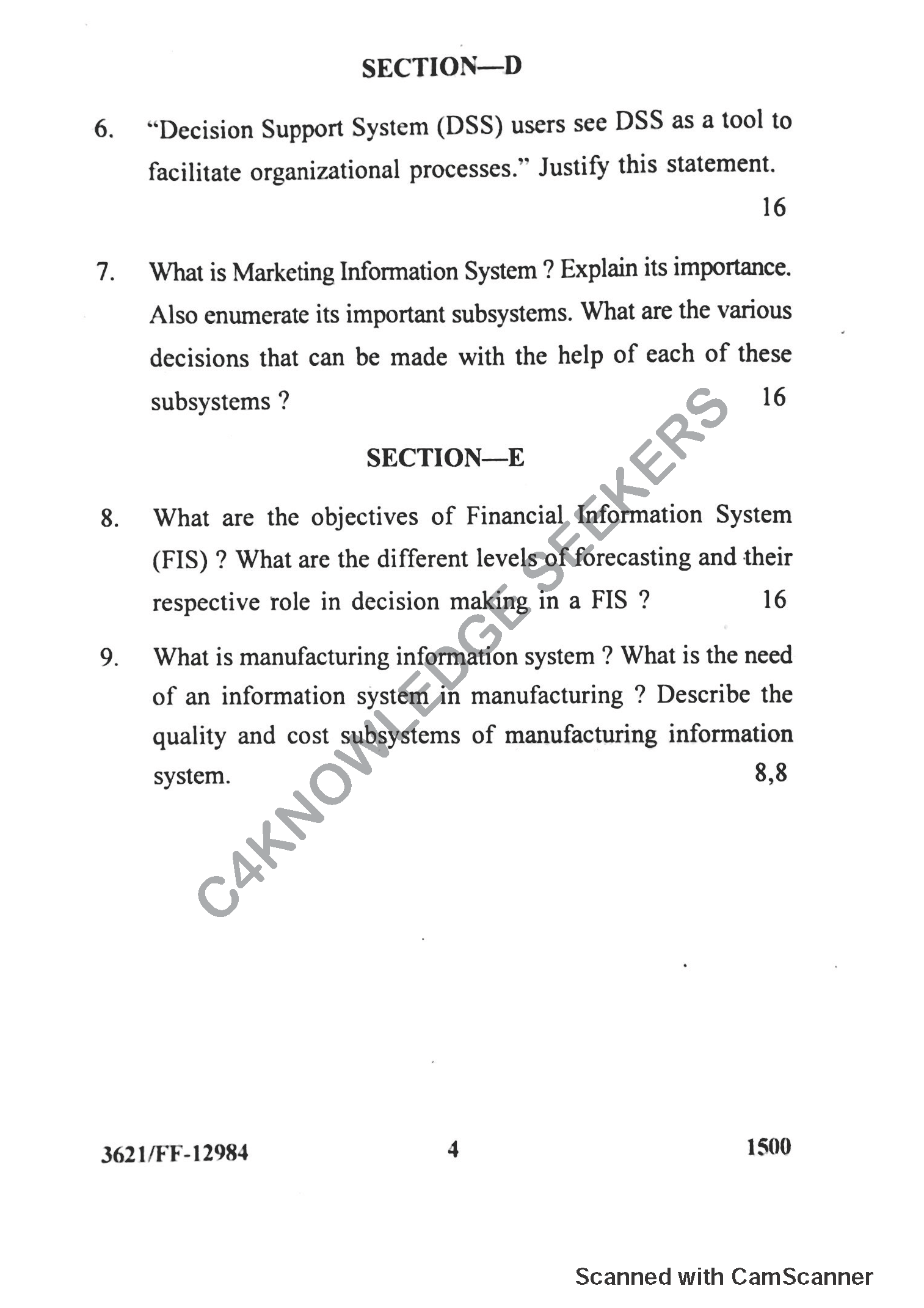 Question Paper 2019