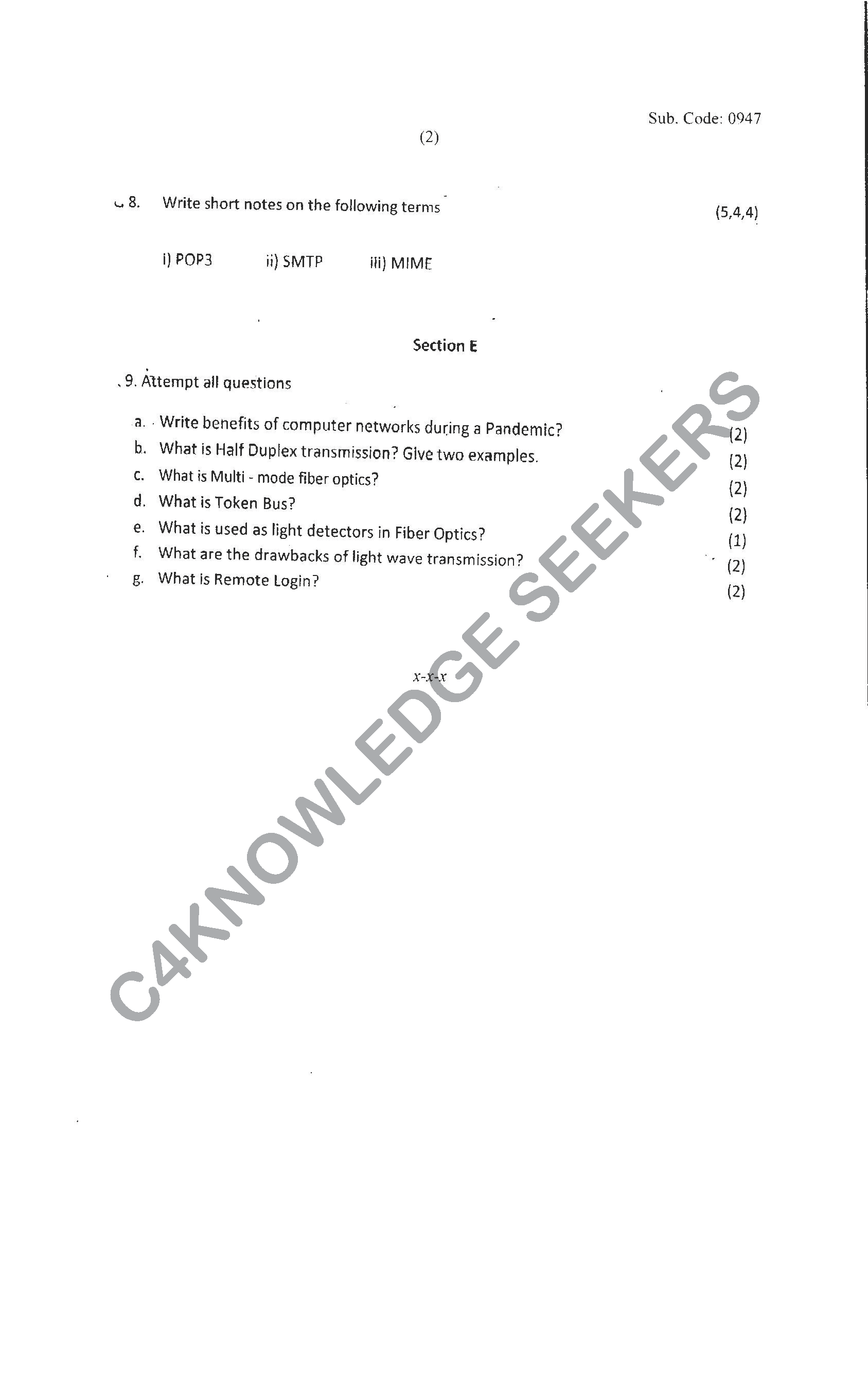 Question Paper 2021