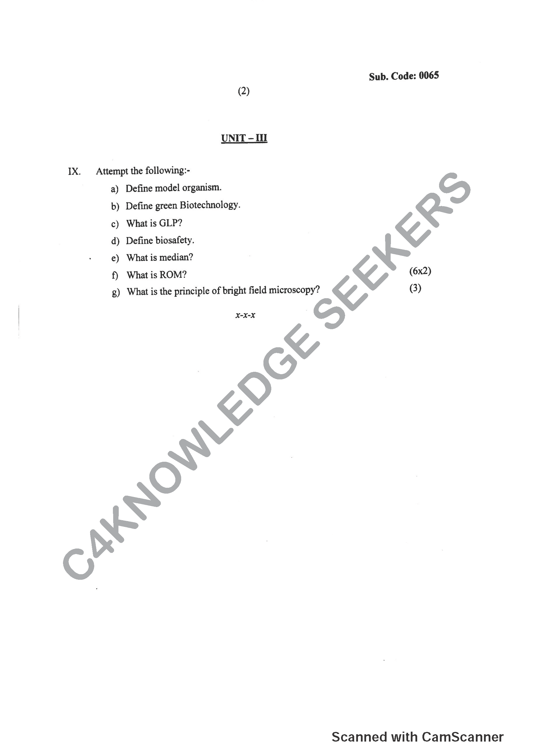 Question Paper 2018