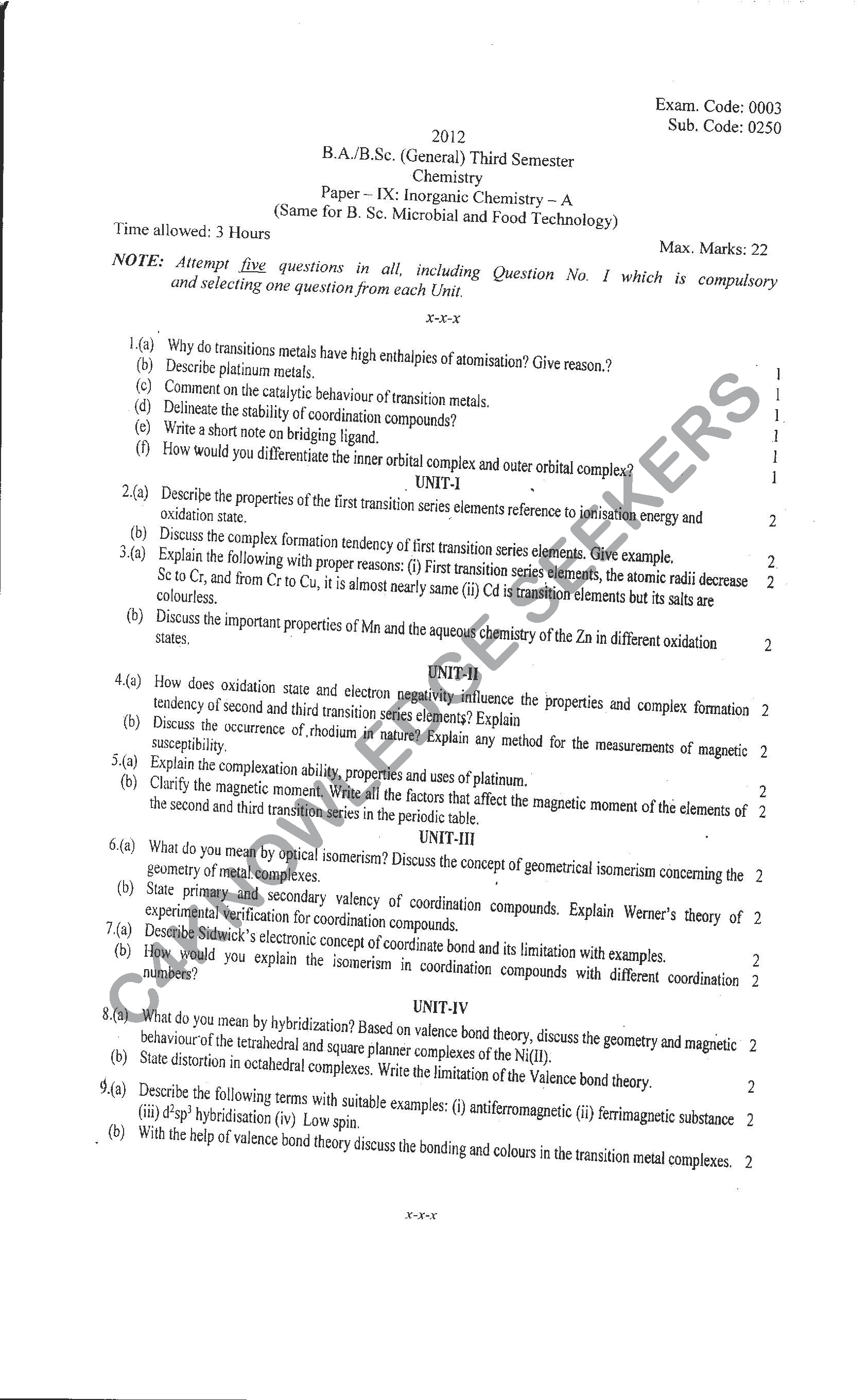 Question Paper 2021