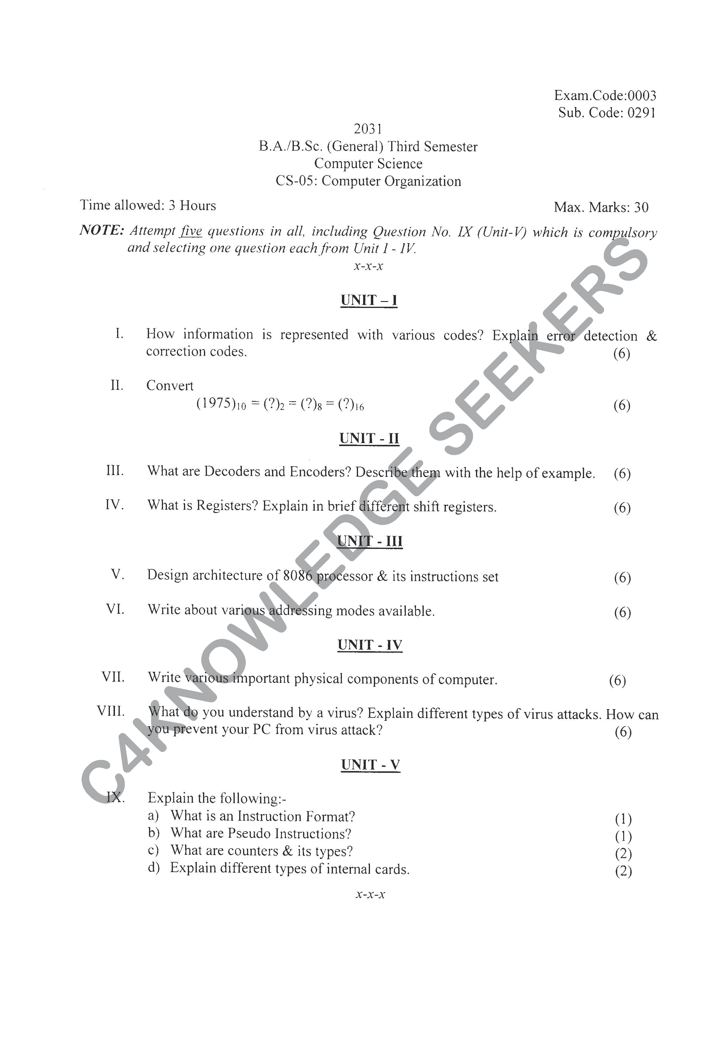 Question Paper 2020