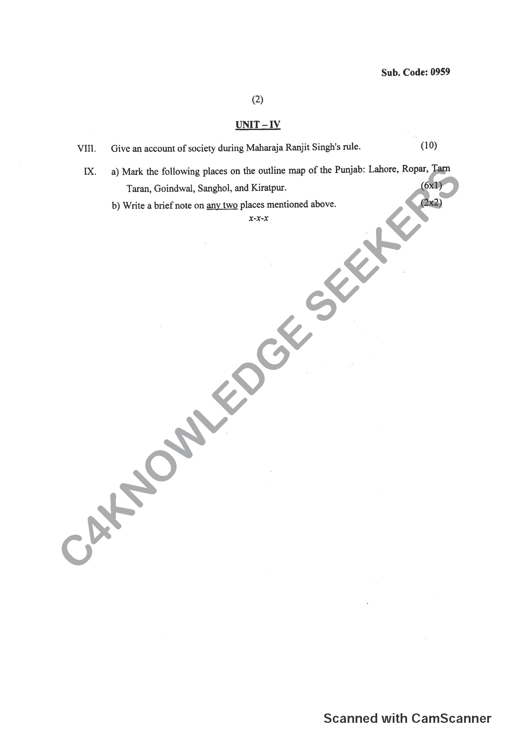 Question Paper 2018