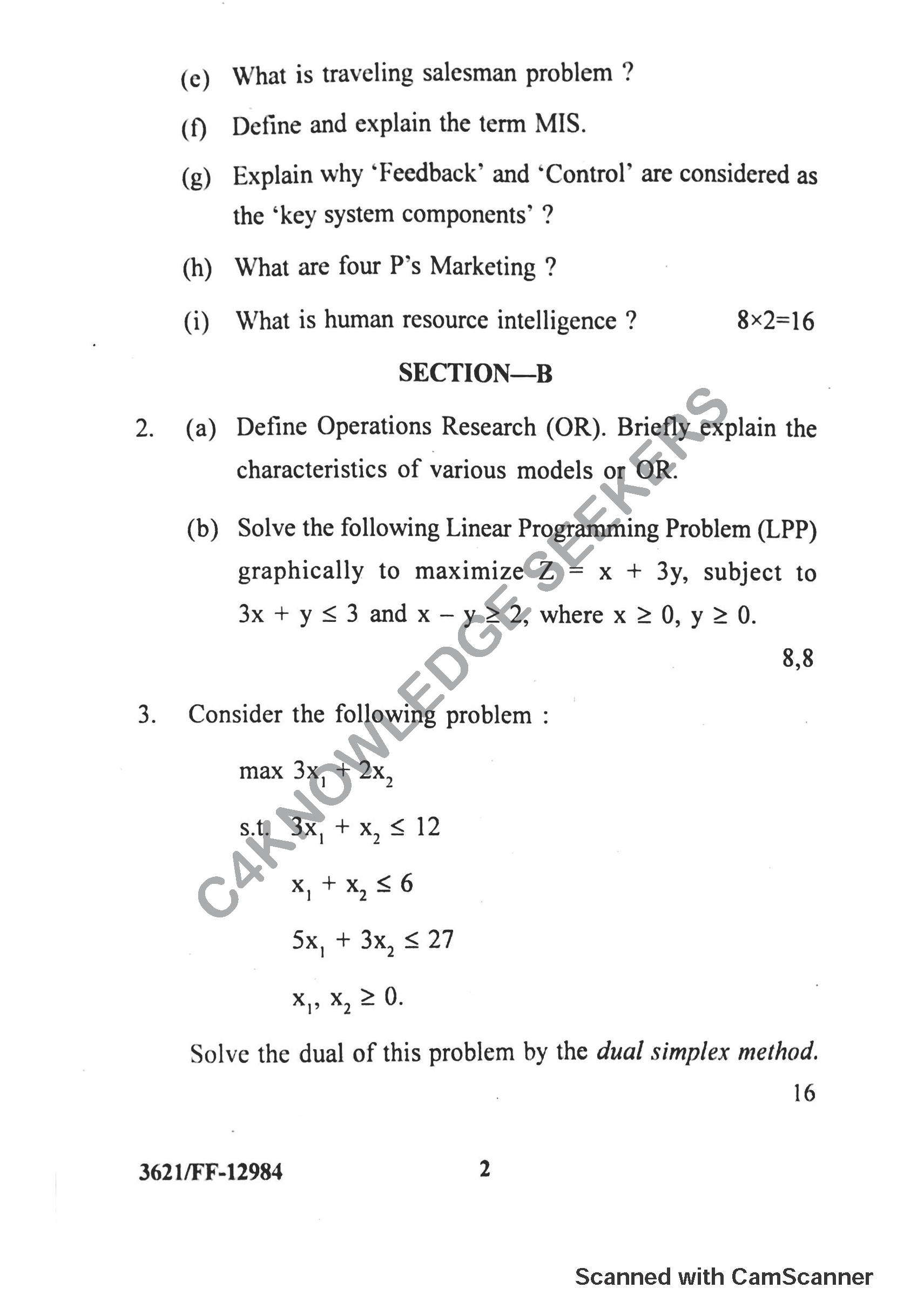 Question Paper 2019
