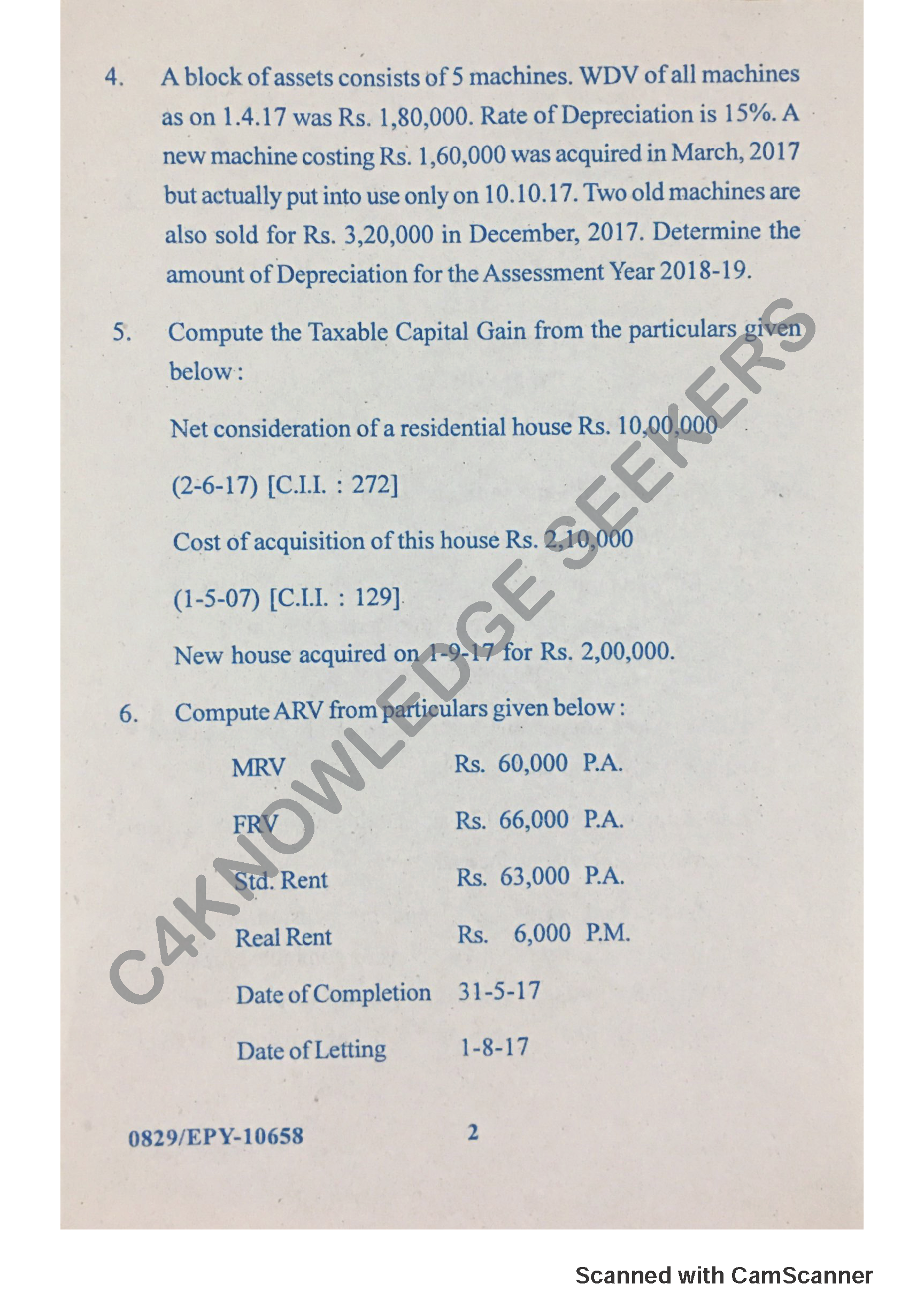 Question Paper 2018