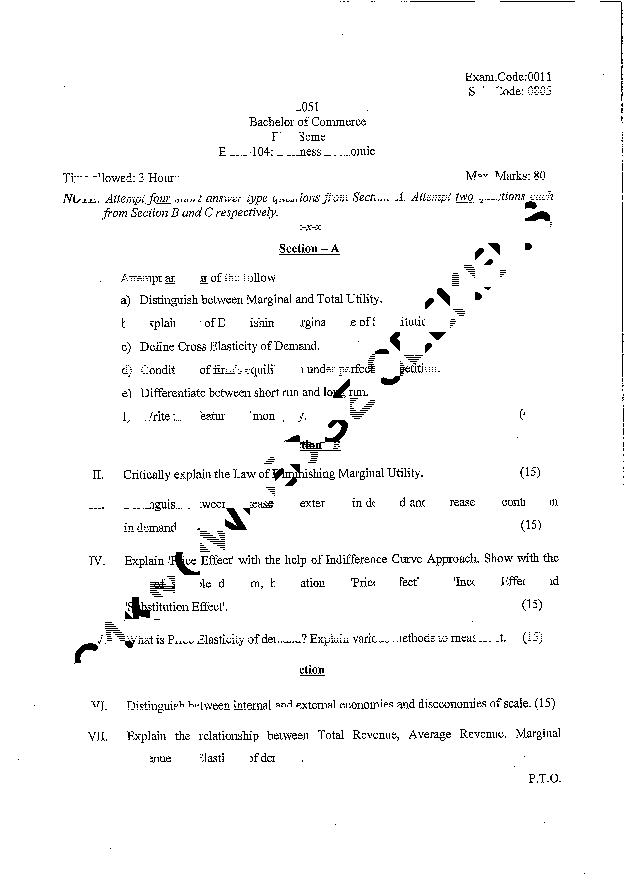 Question Paper 2020