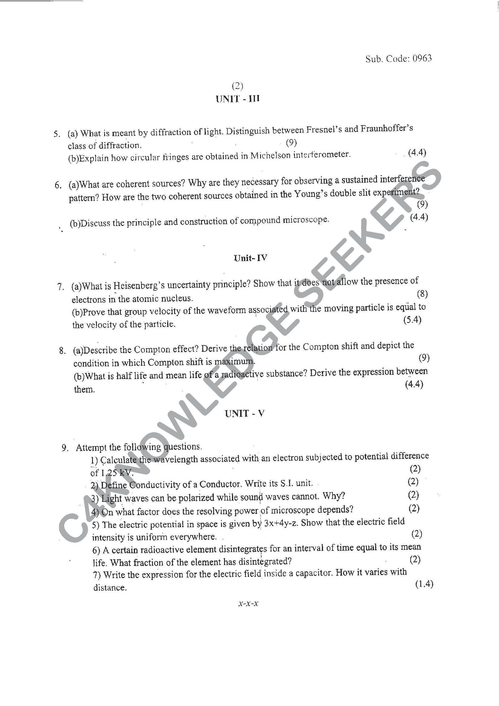 Question Paper 2021