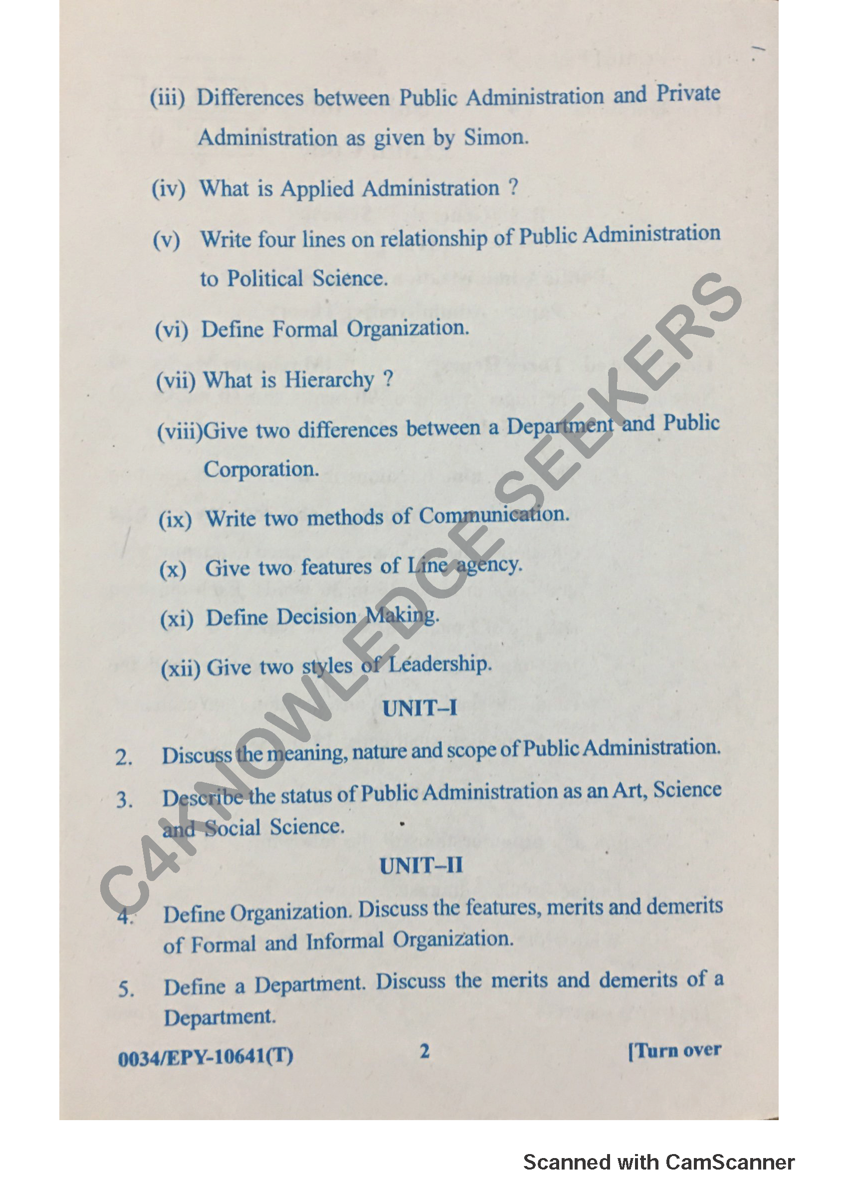 Question Paper 2018