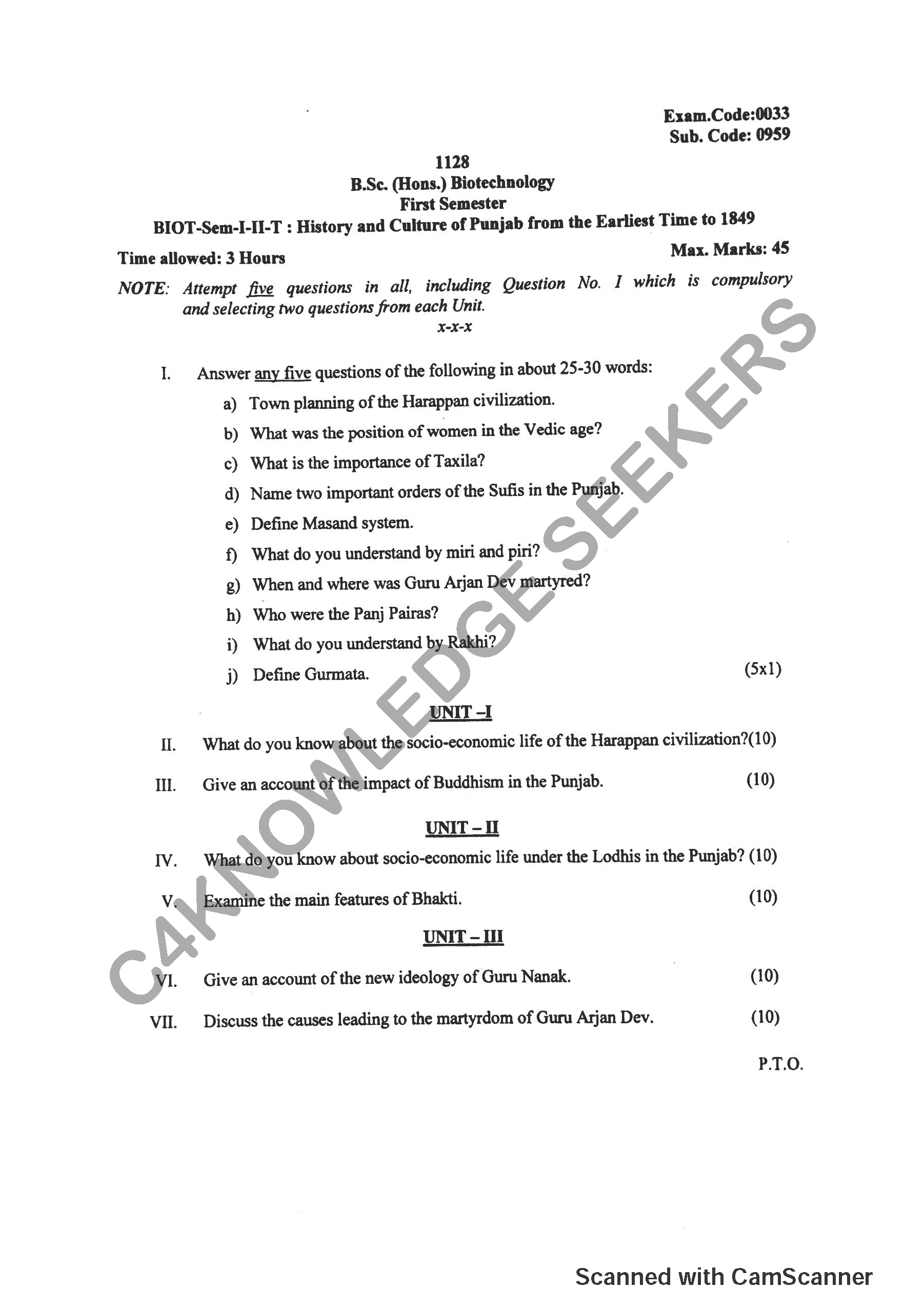 Question Paper 2018