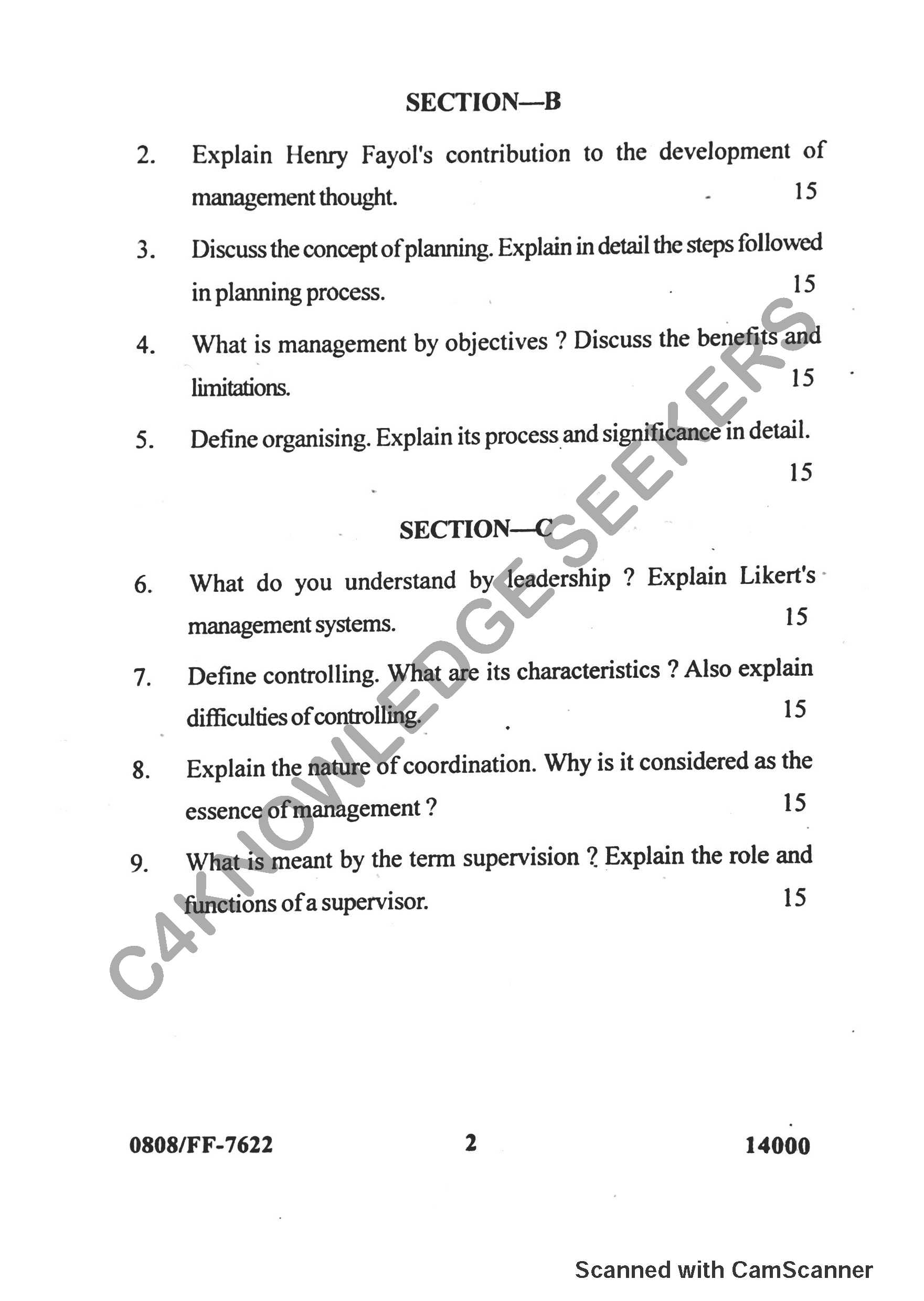 Question Paper 2019