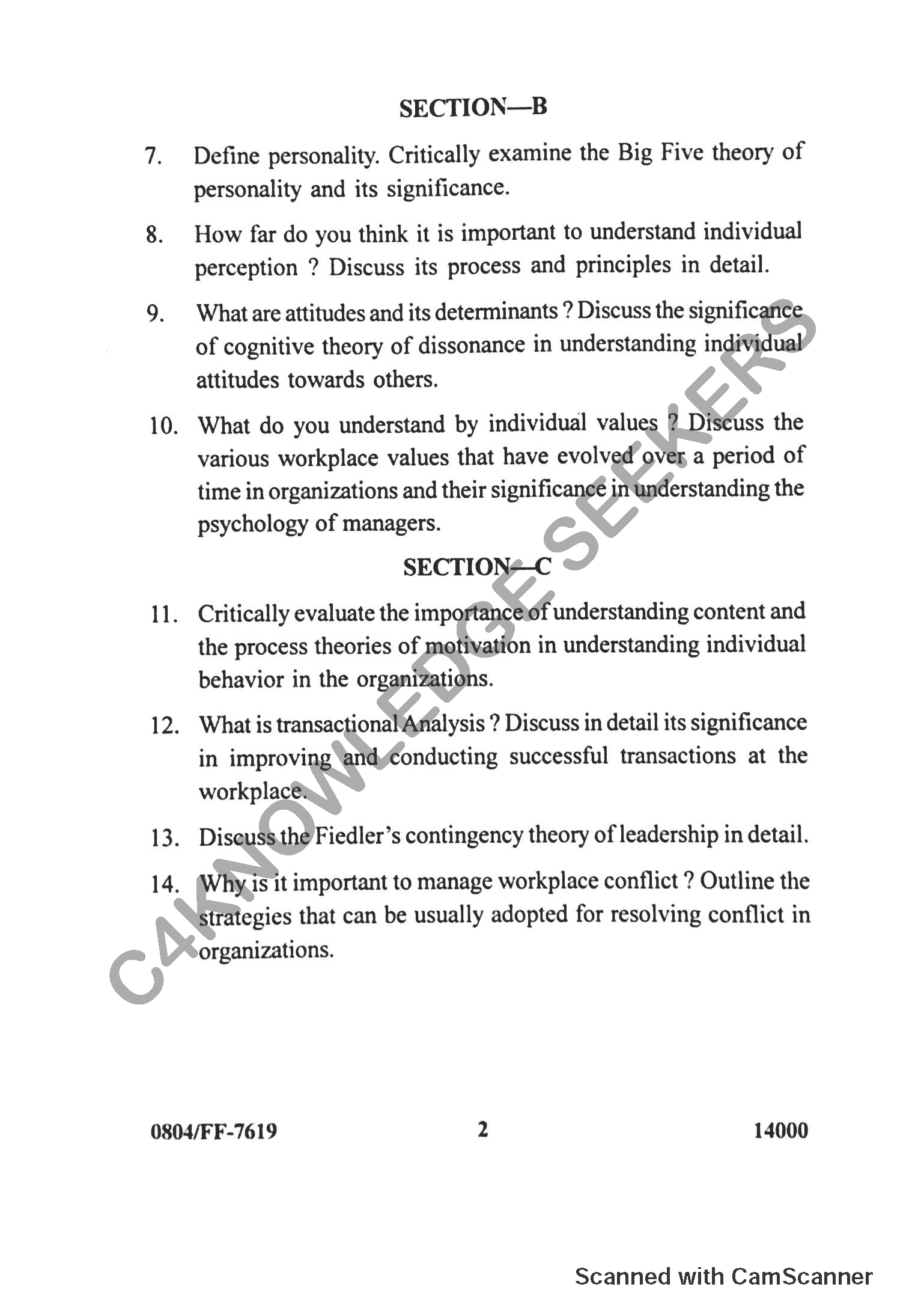 Question Paper 2019