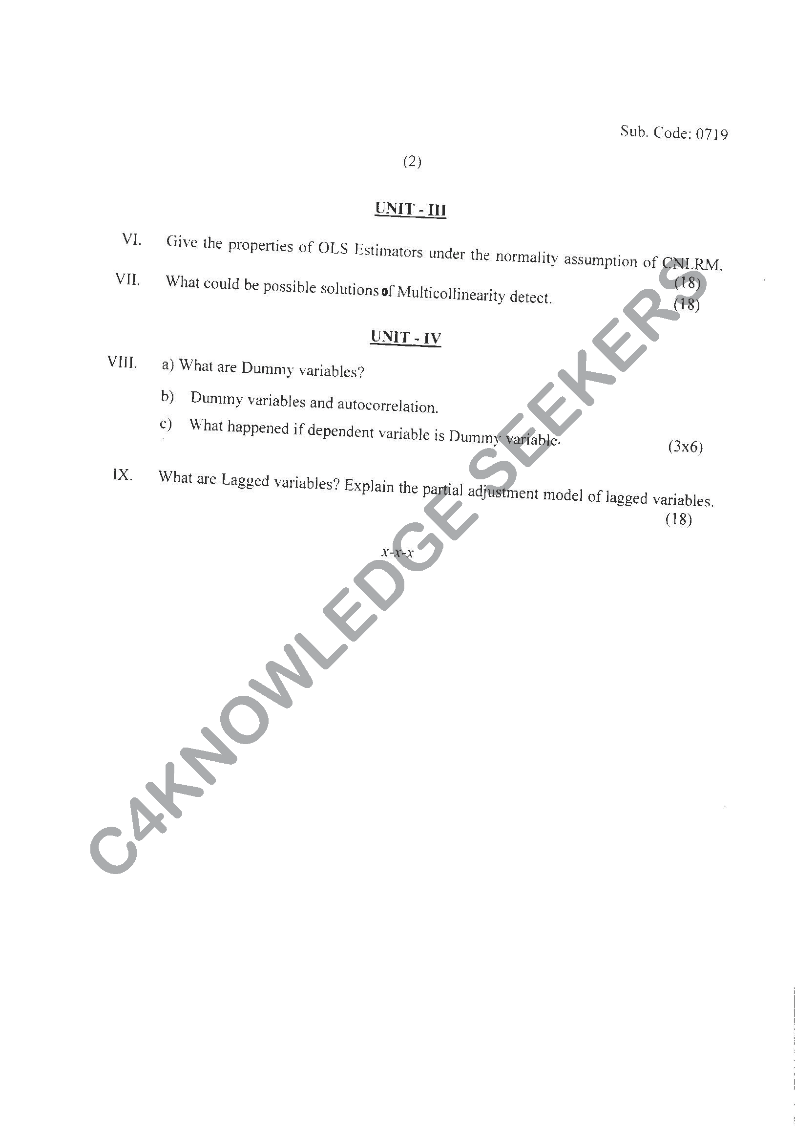 Question Paper 2021