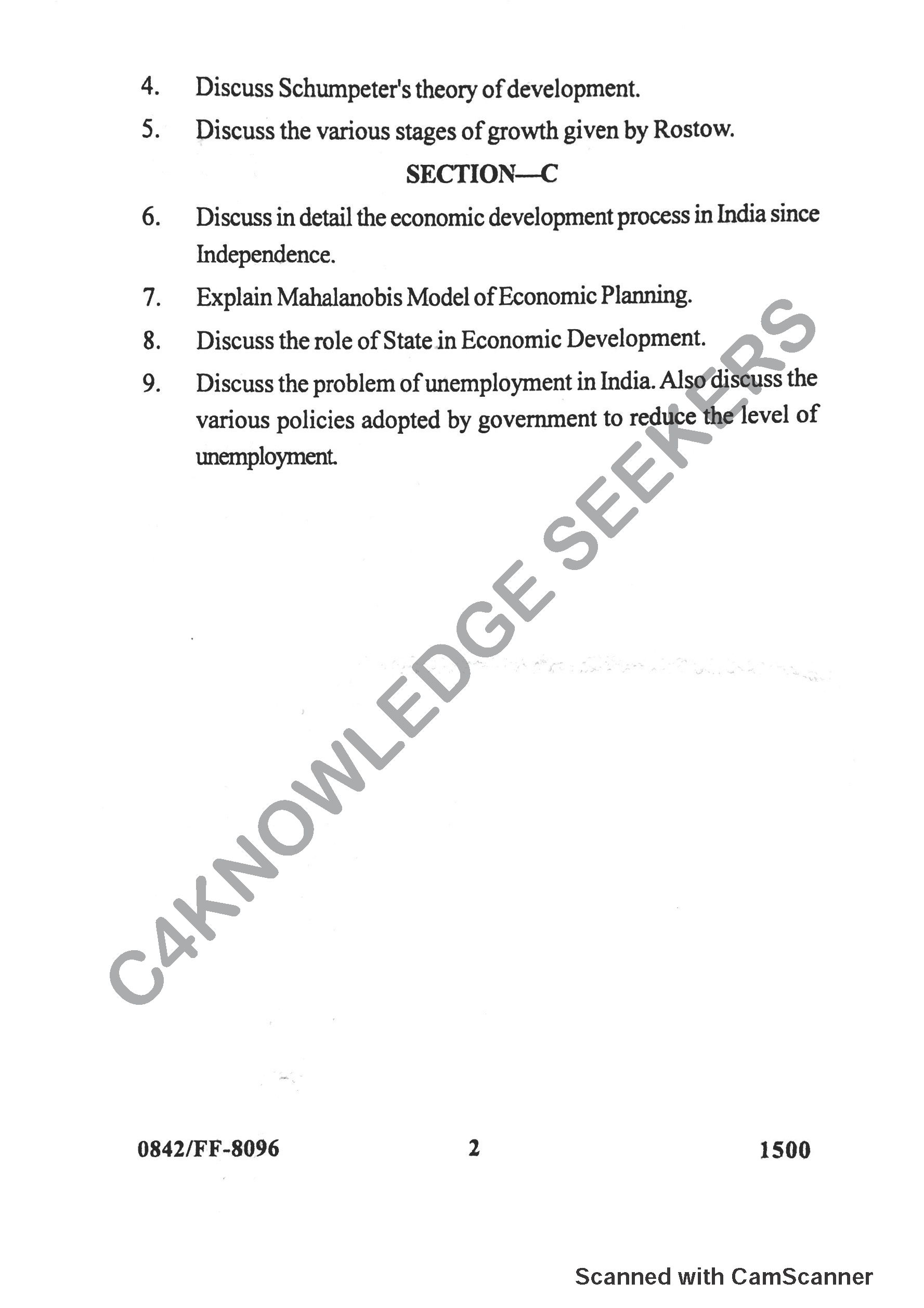 Question Paper 2019