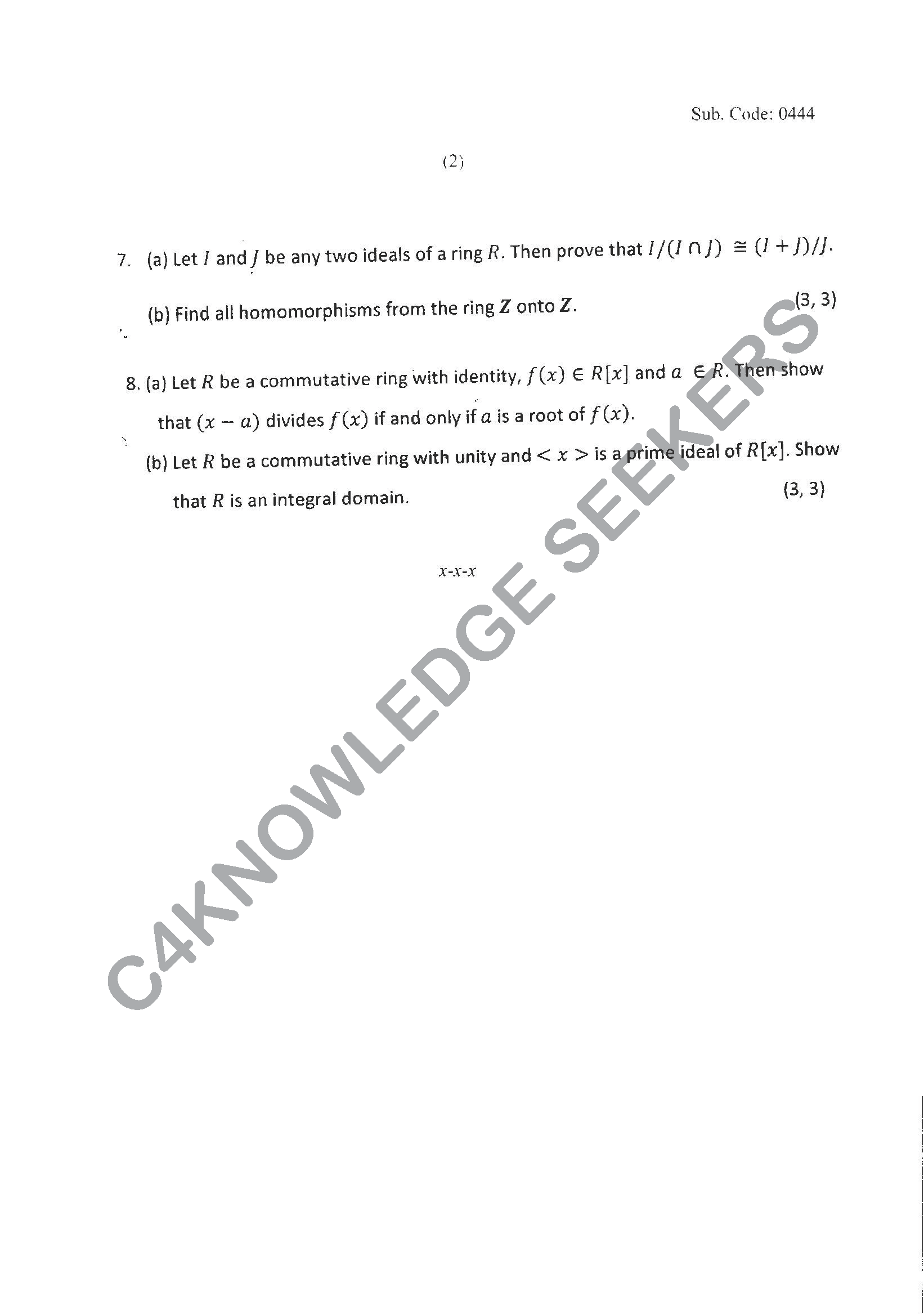 Question Paper 2021