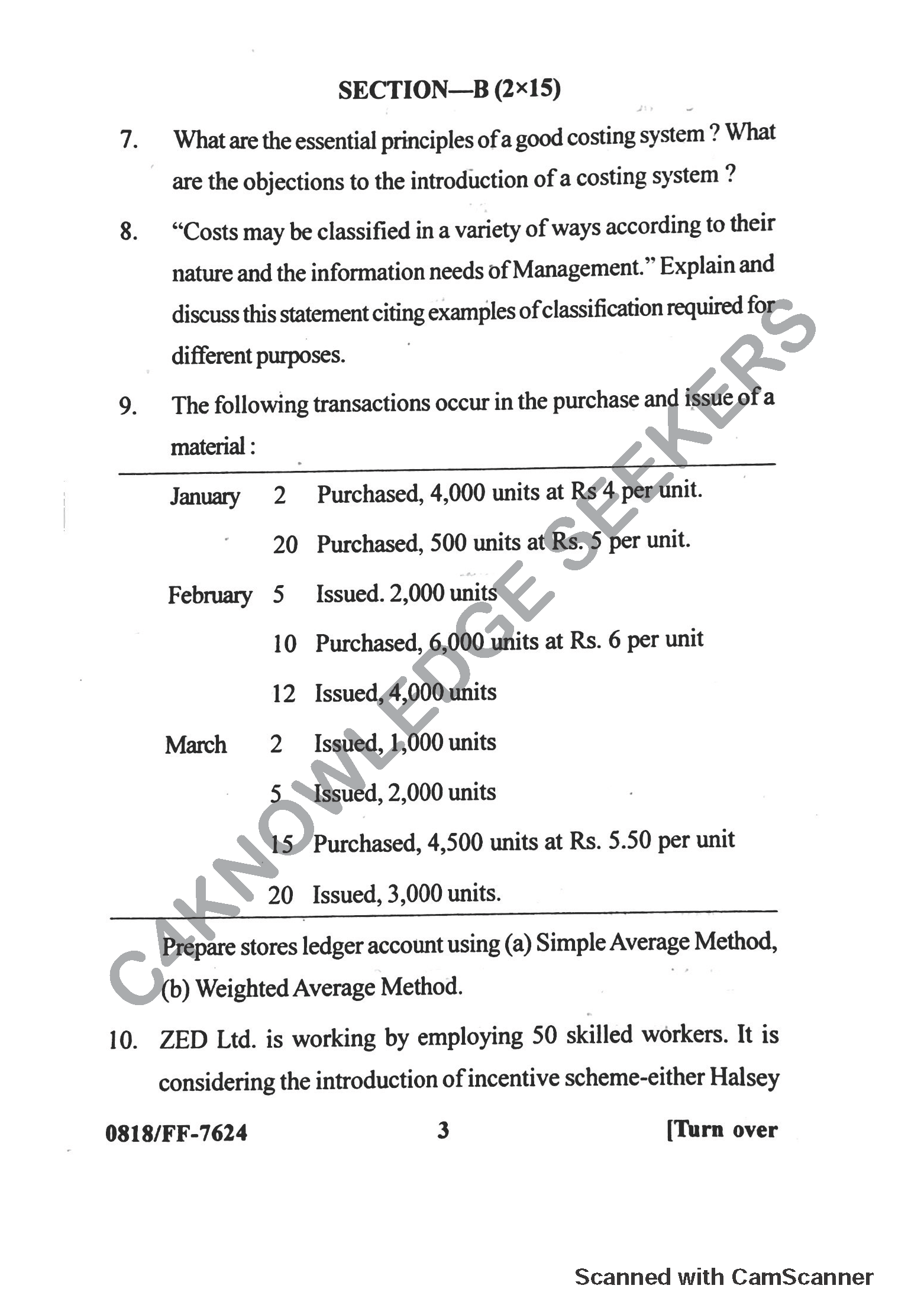 Question Paper 2019