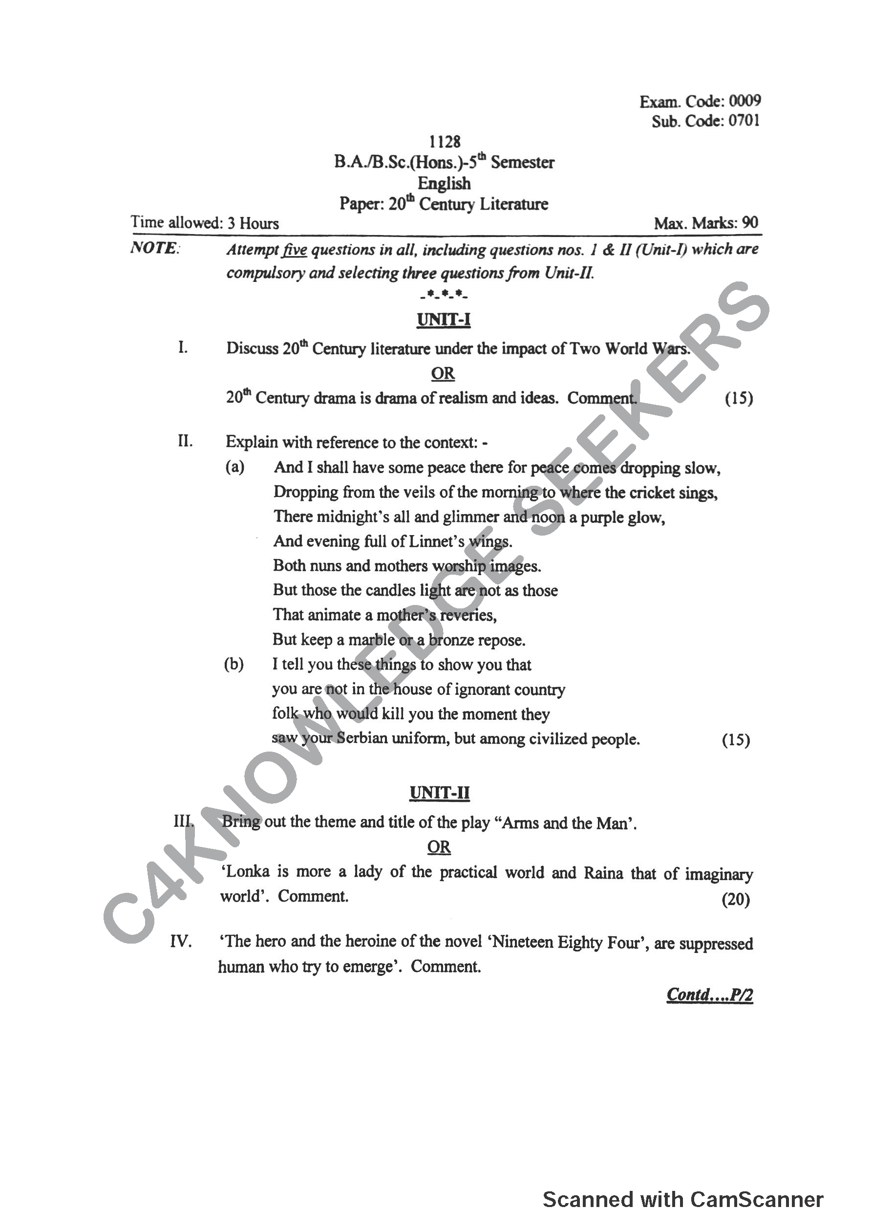 Question Paper 2018