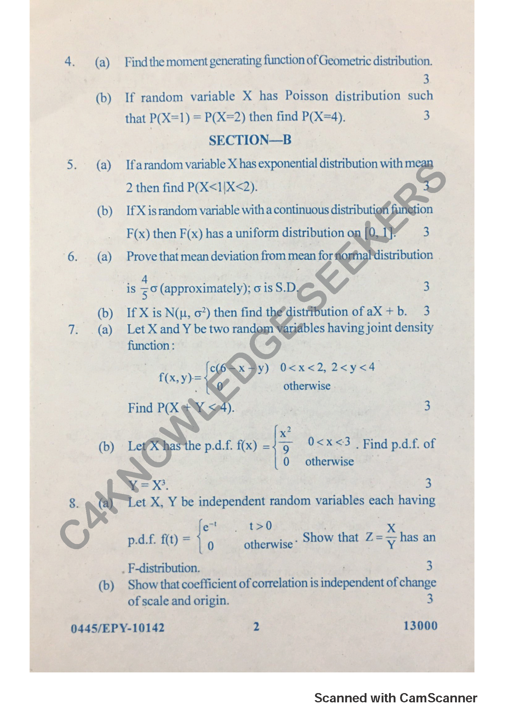 Question Paper 2018