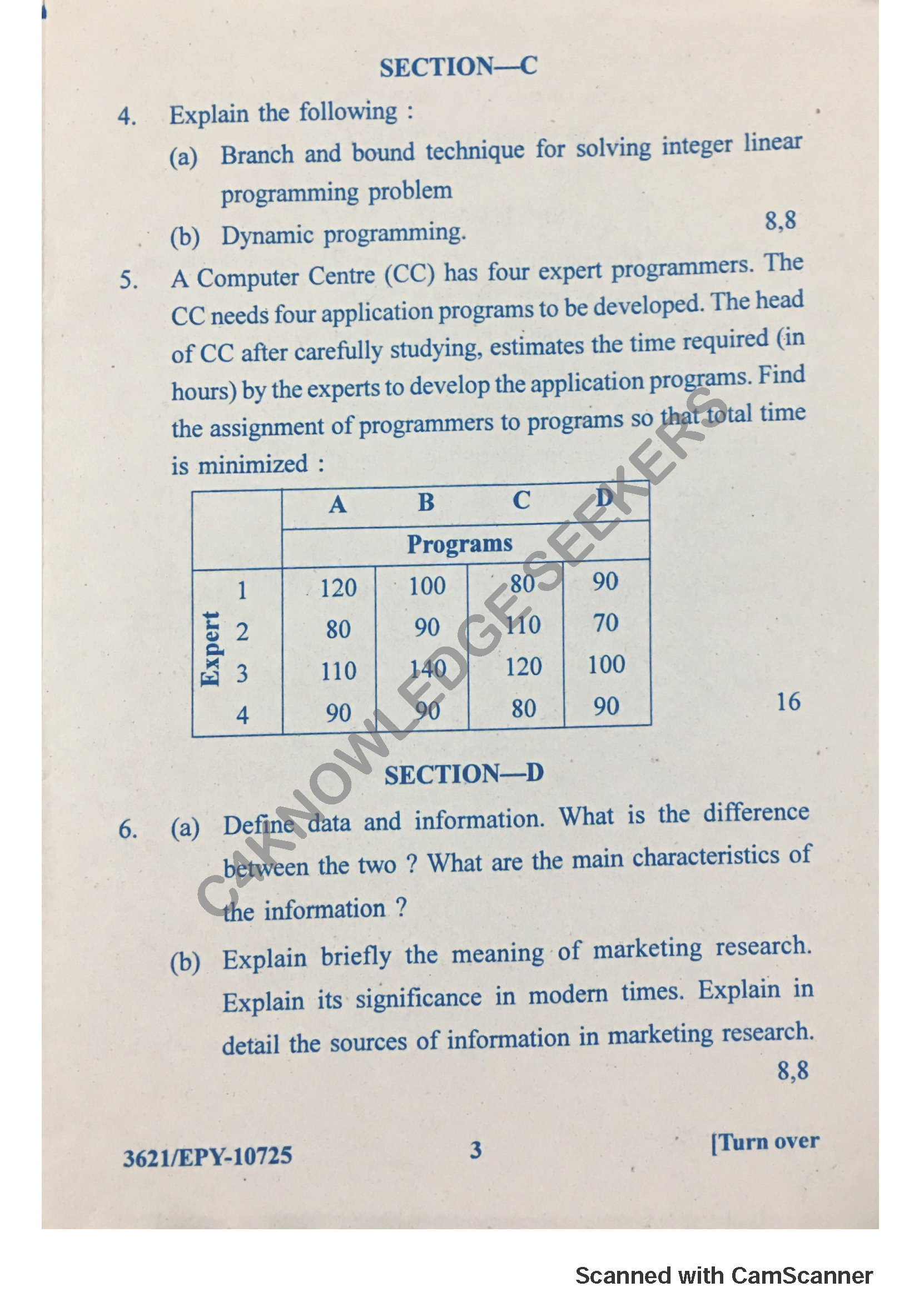 Question Paper 2018