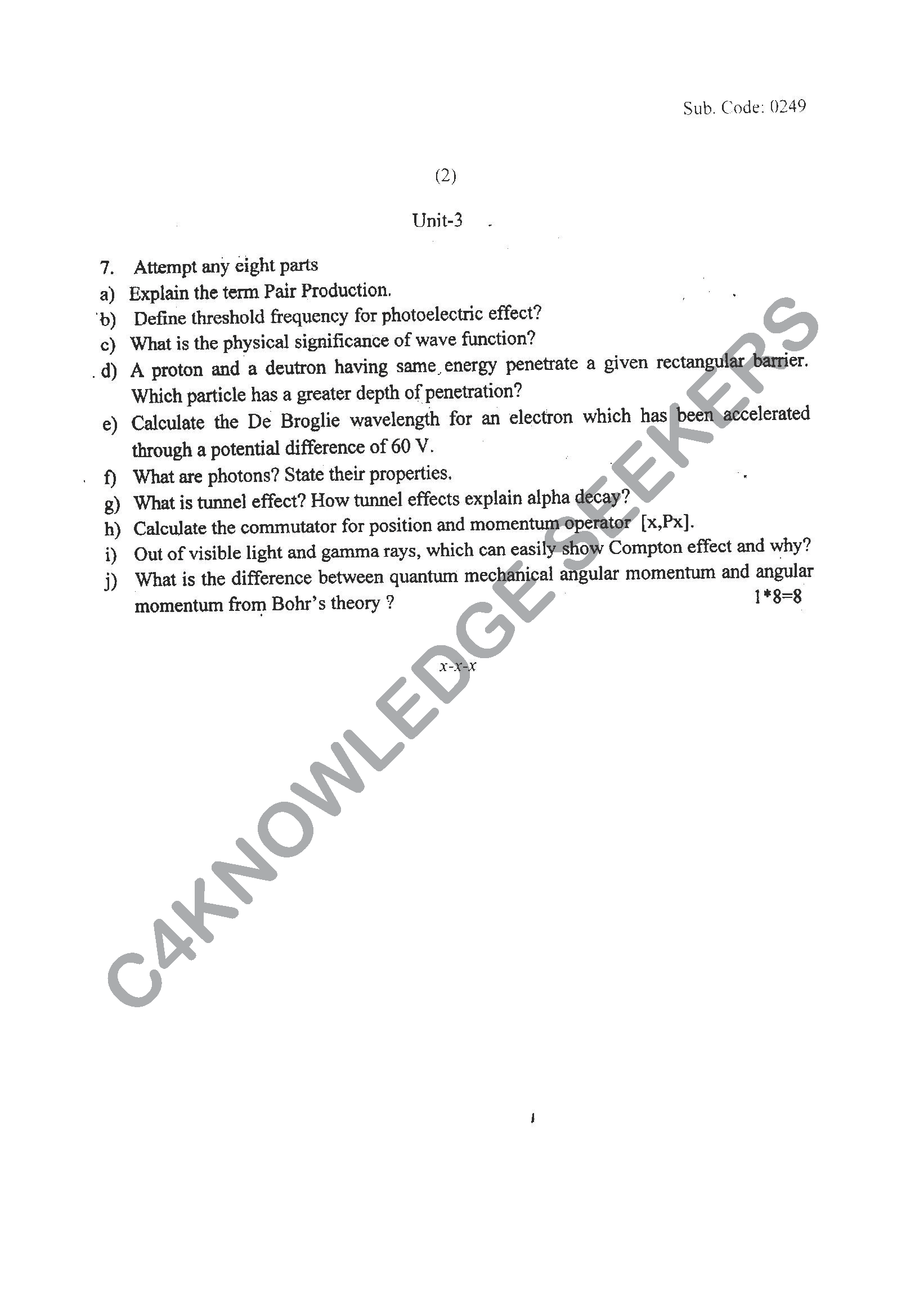 Question Paper 2021
