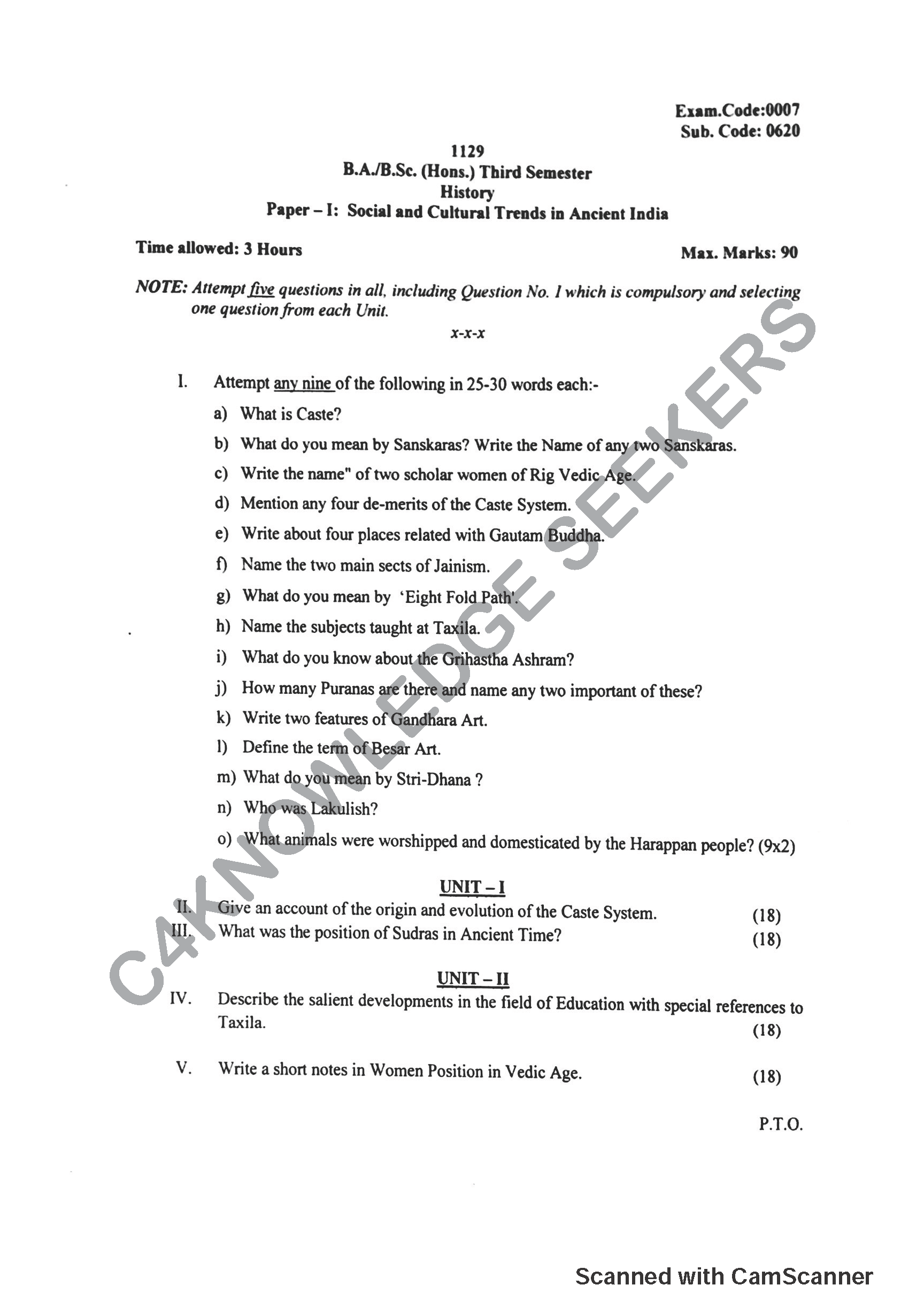 Question Paper 2019