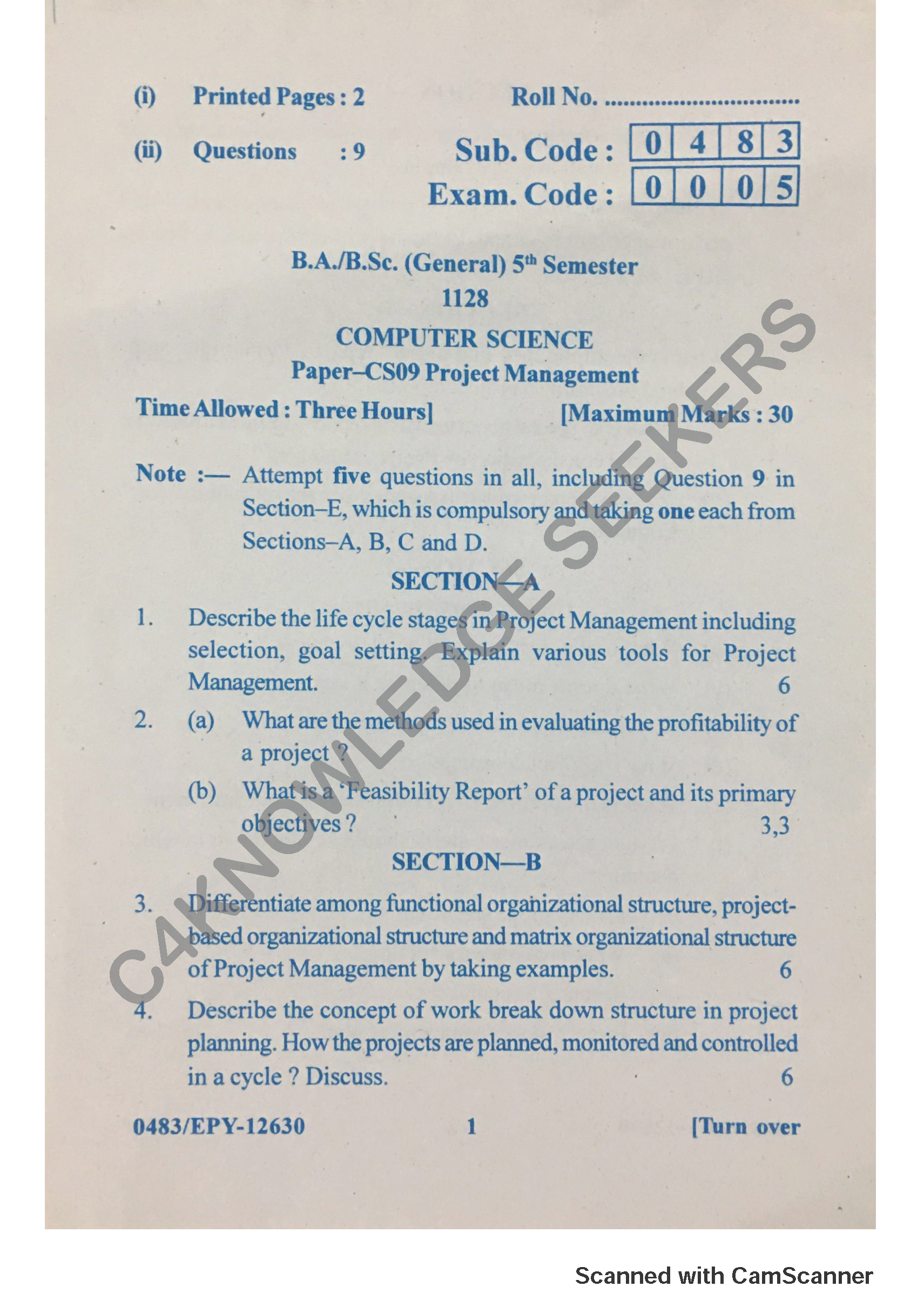 Question Paper 2018
