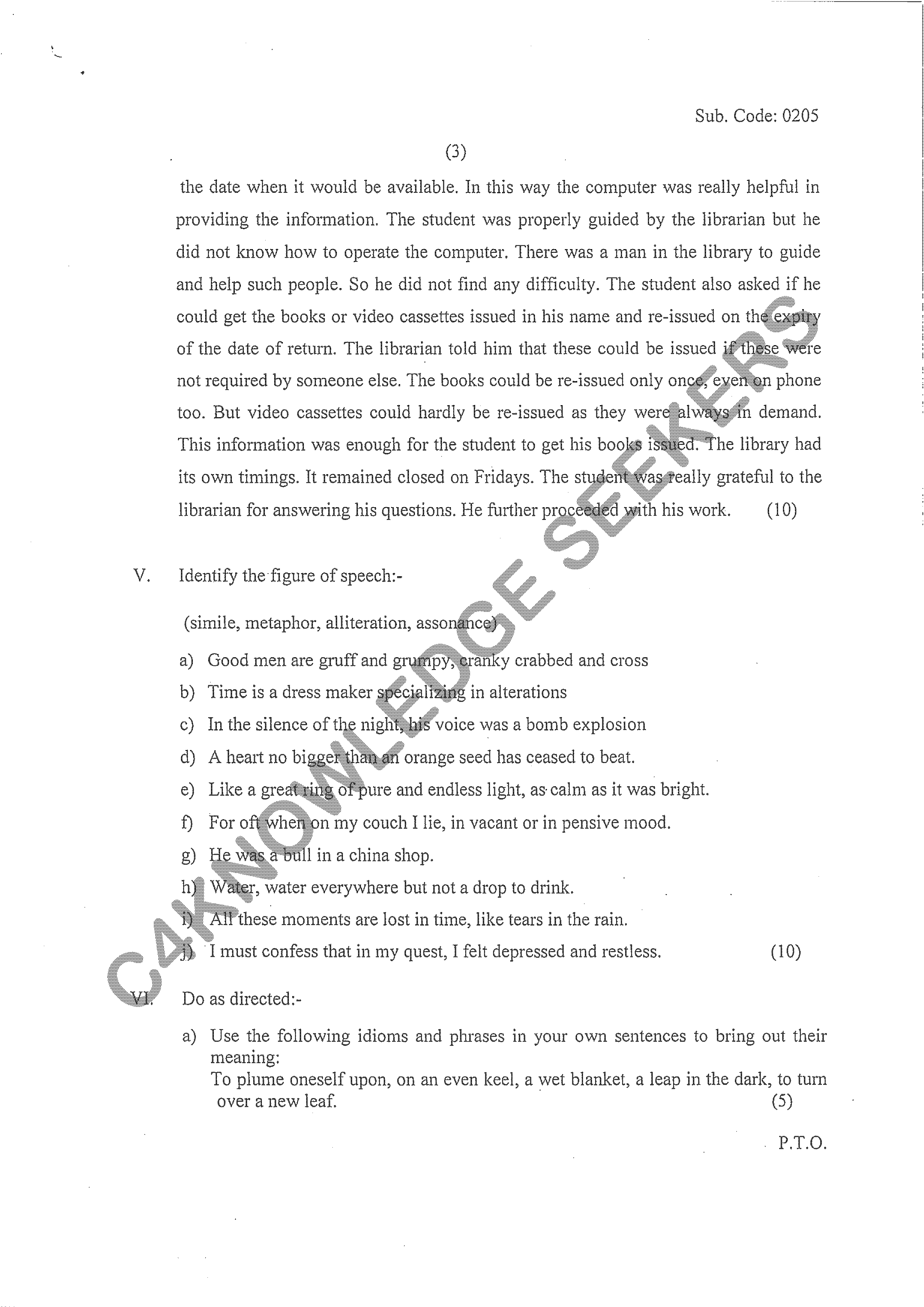 Question Paper 2020