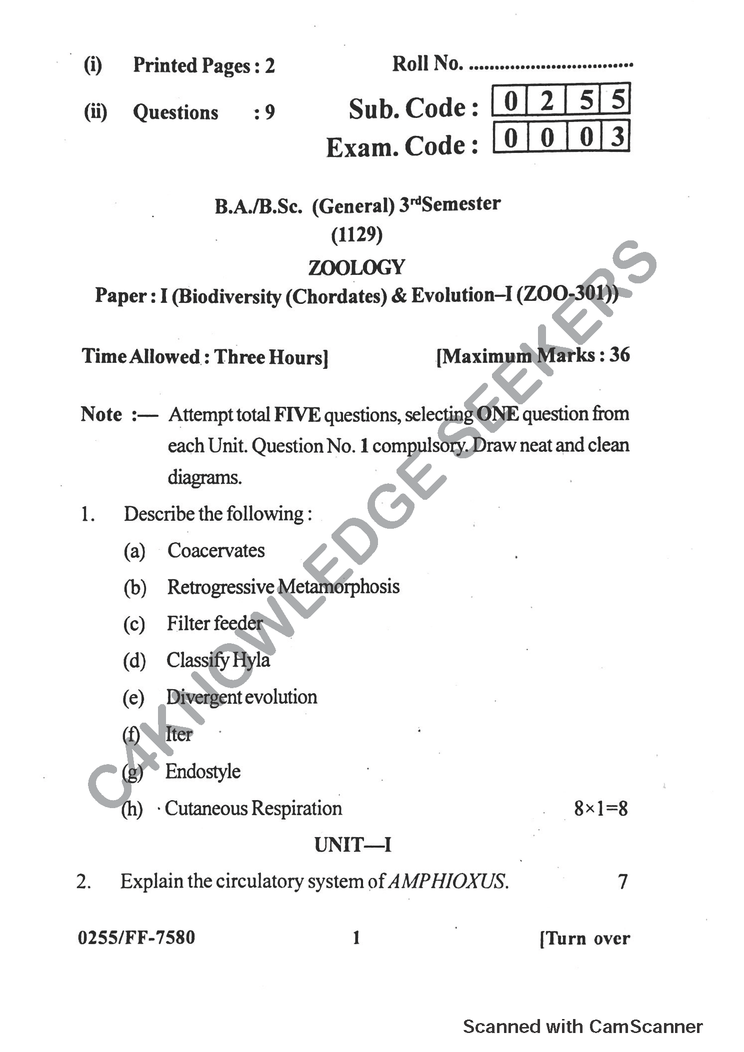 Question Paper 2019